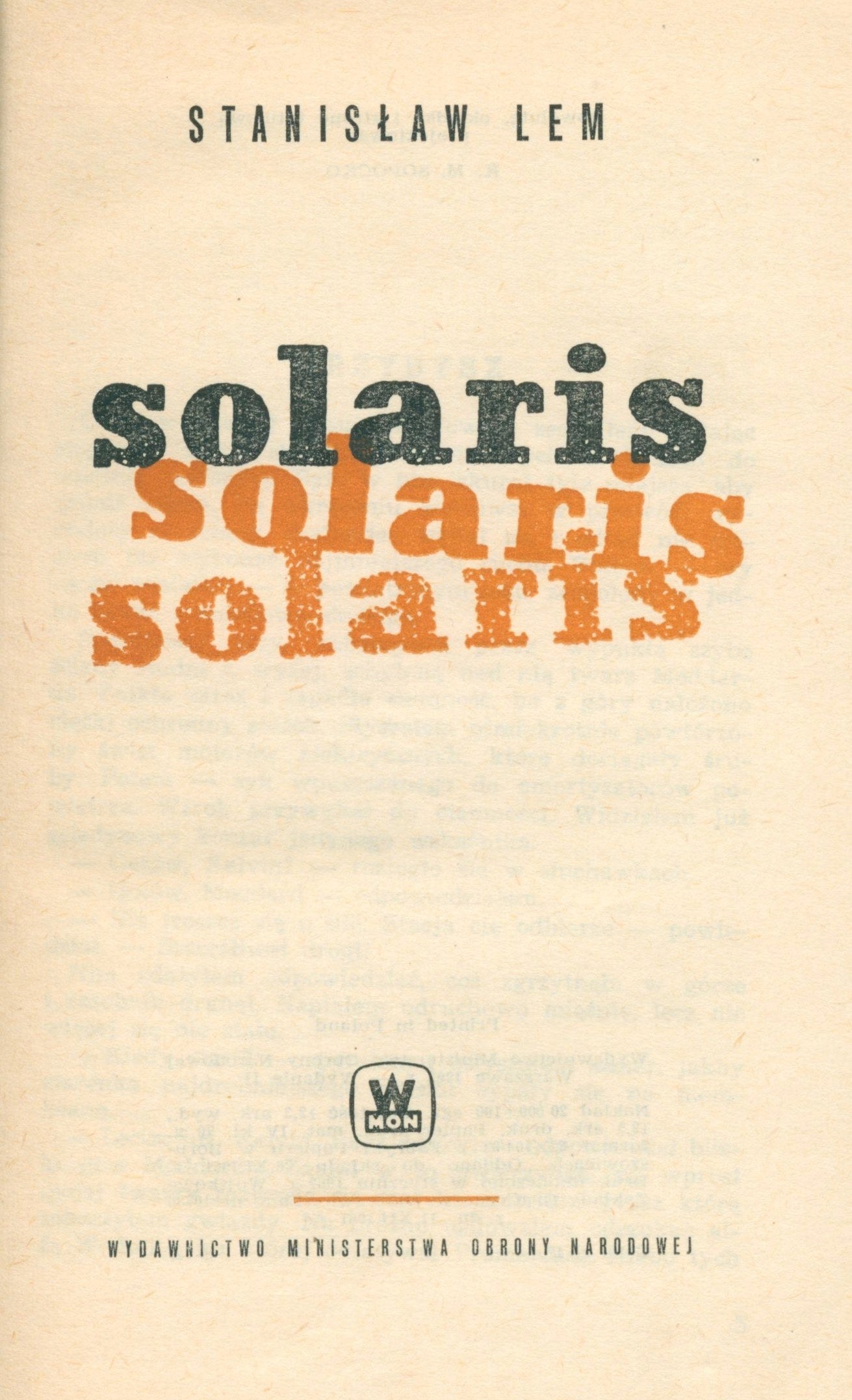 Solaris, S. Lem [wydanie trzecie] [opracowanie graficzne Jerzy Kępkiewicz]