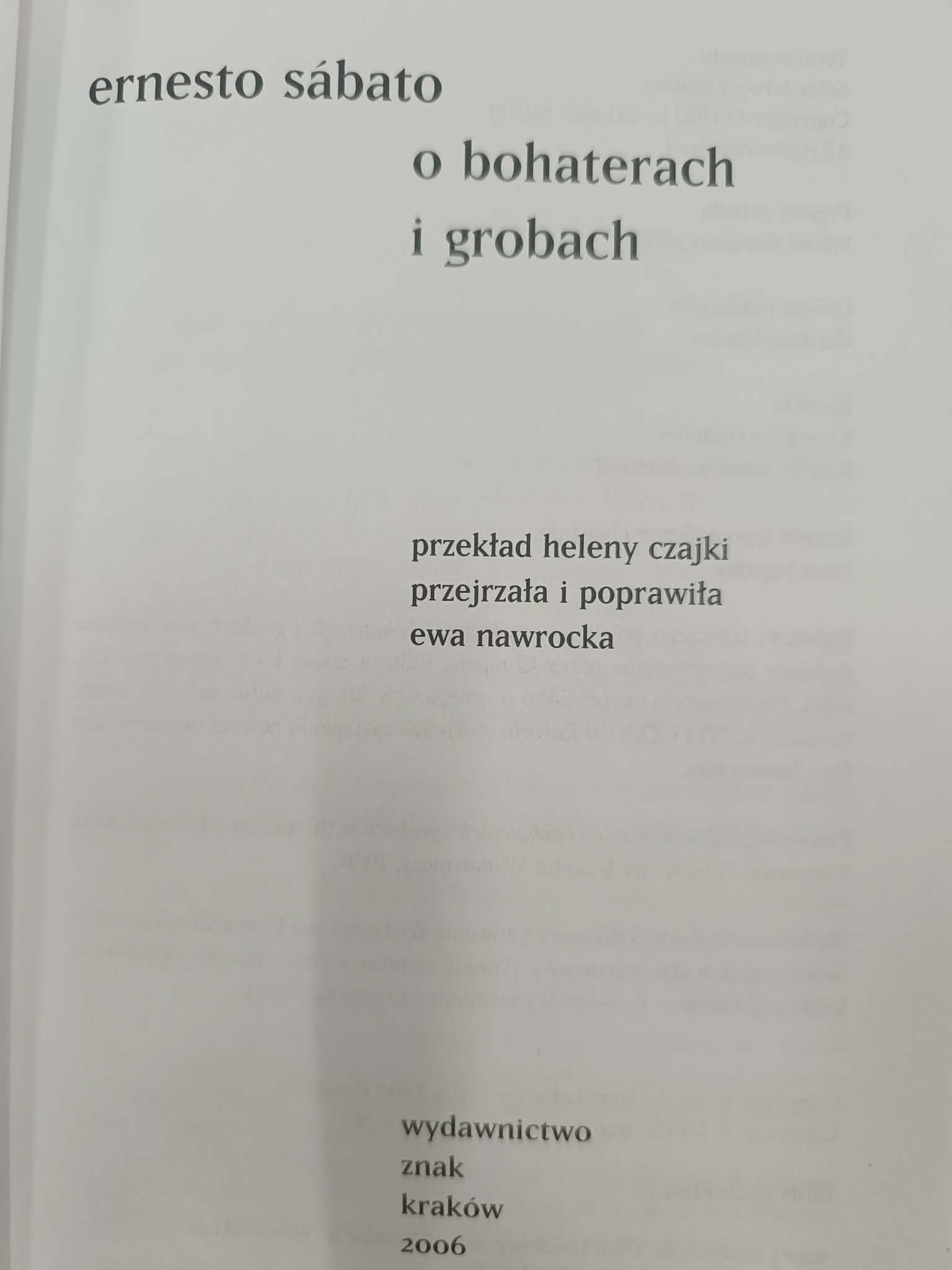 O bohaterach i grobach, Ernesto Sabato
