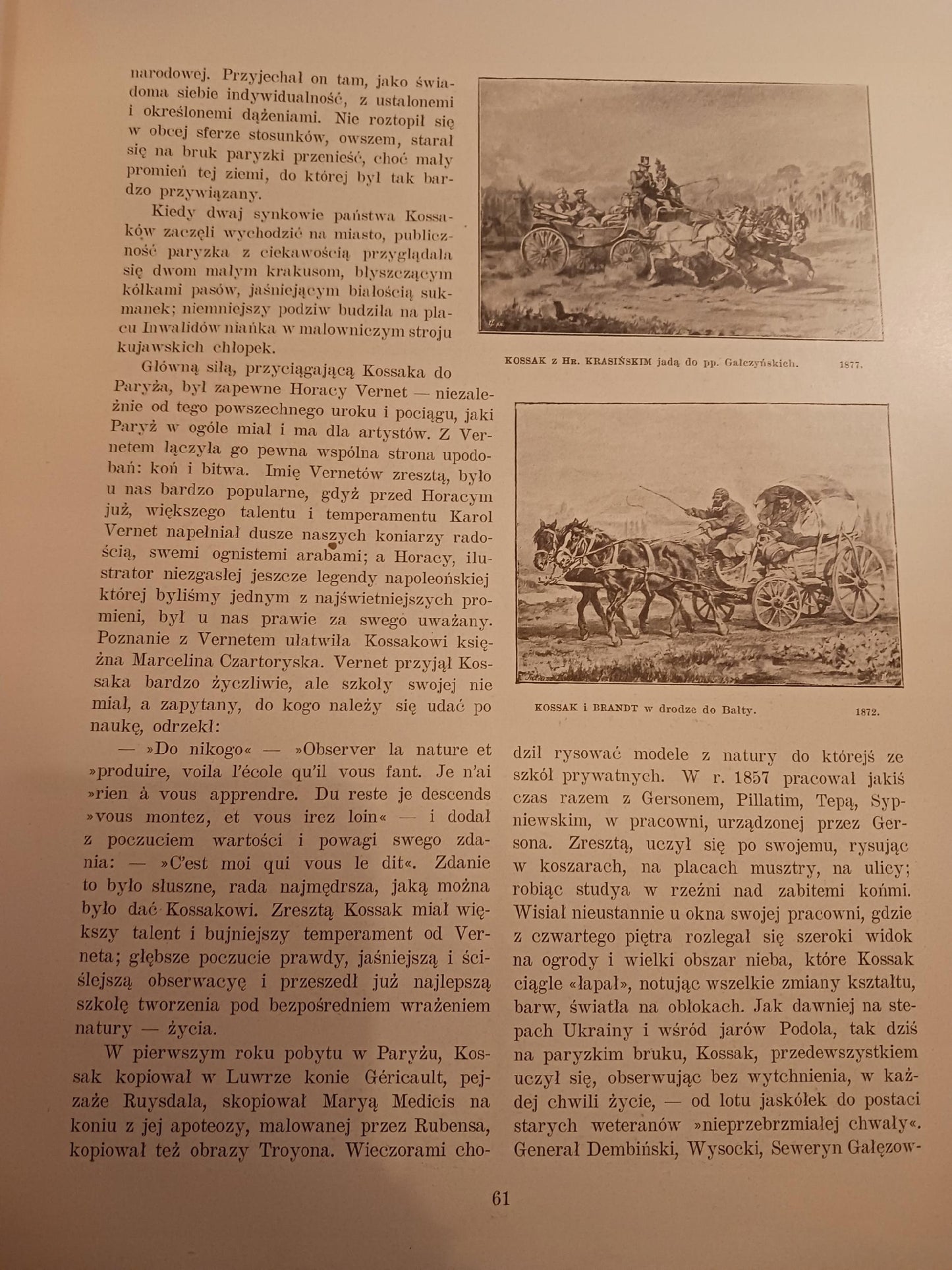 Juljusz Kossak przez Stanisława Witkiewicza [pierwsze wydanie 1900 rok]