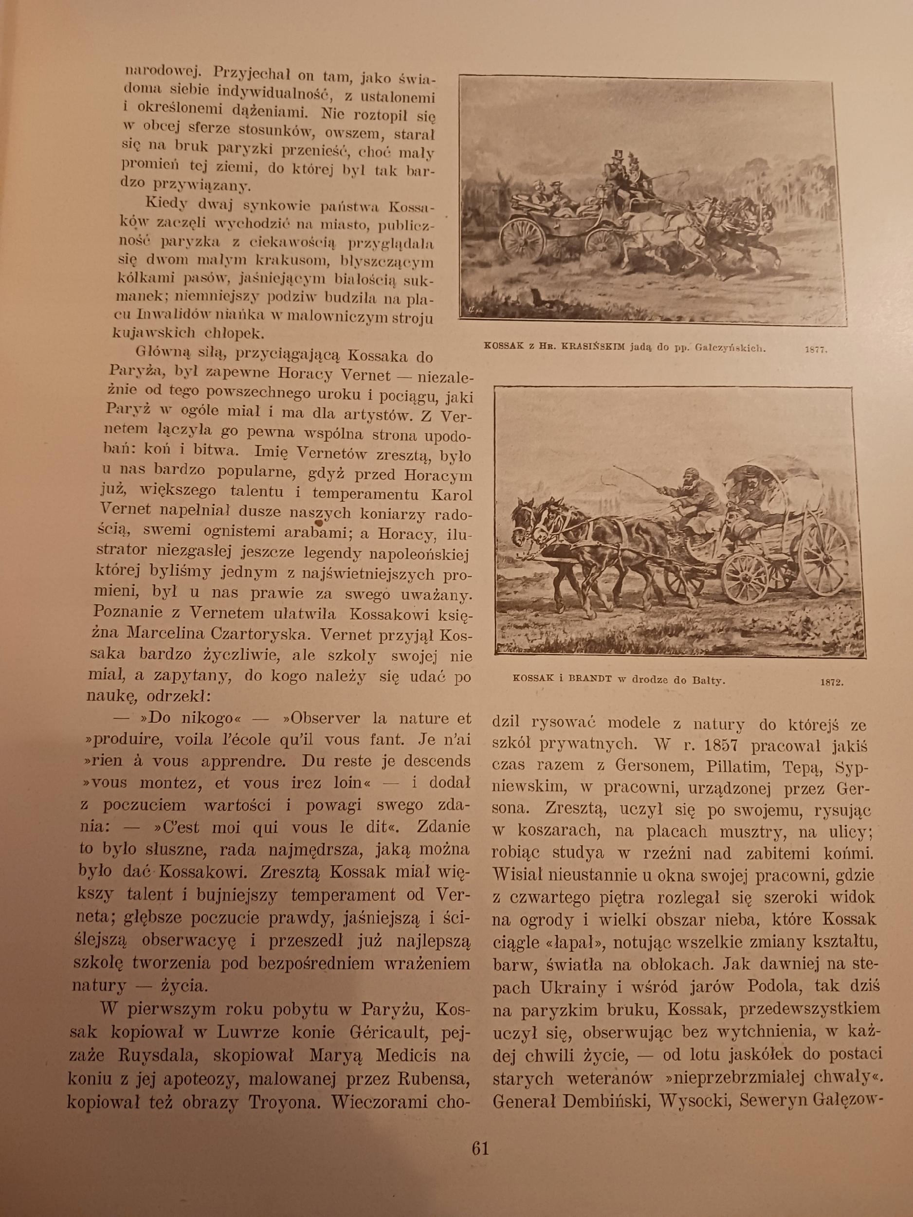 Juljusz Kossak przez Stanisława Witkiewicza [pierwsze wydanie 1900 rok]