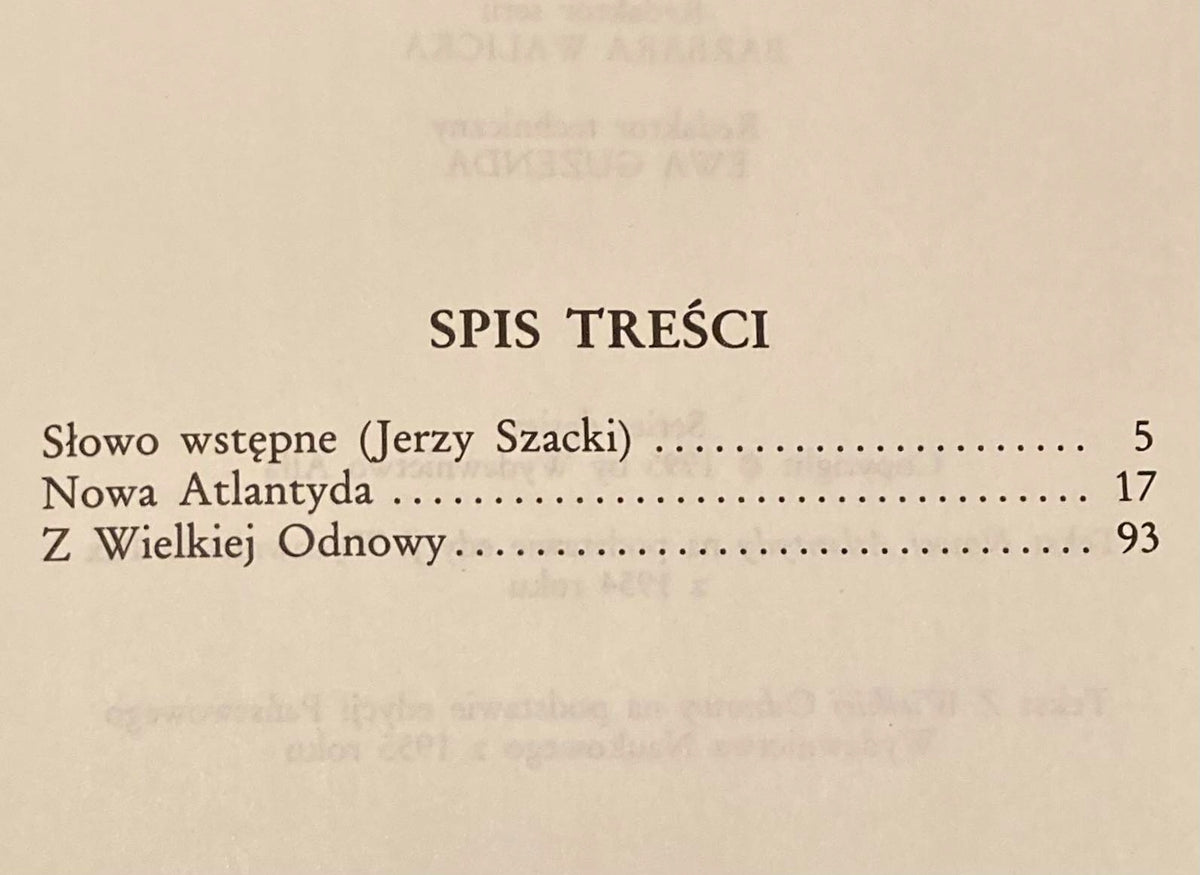 Nowa Atlantyda i z Wielkiej odnowy F.Bacon