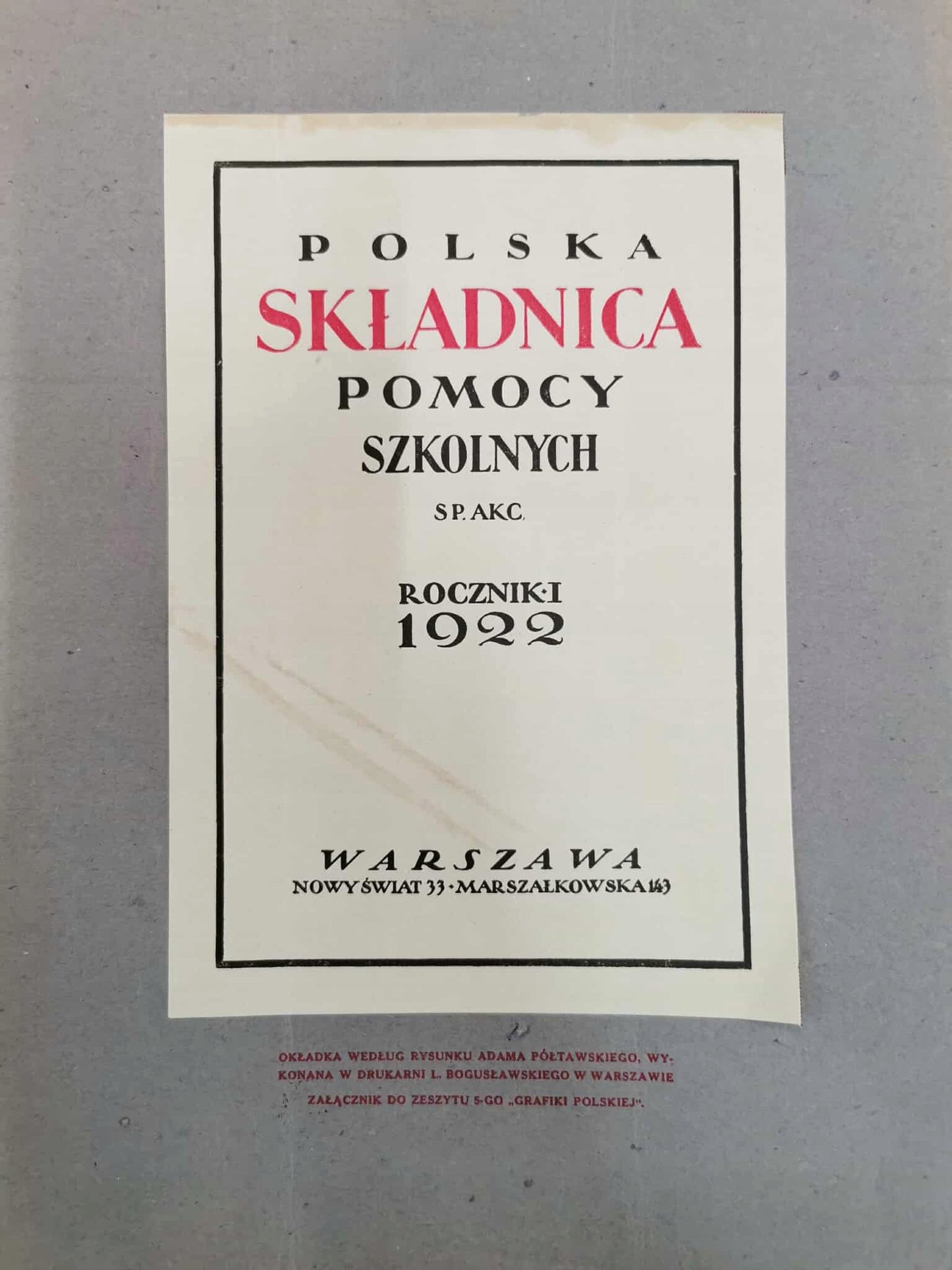 Grafika Polska. Miesięcznik, Zeszyt 5; MAJ 1922