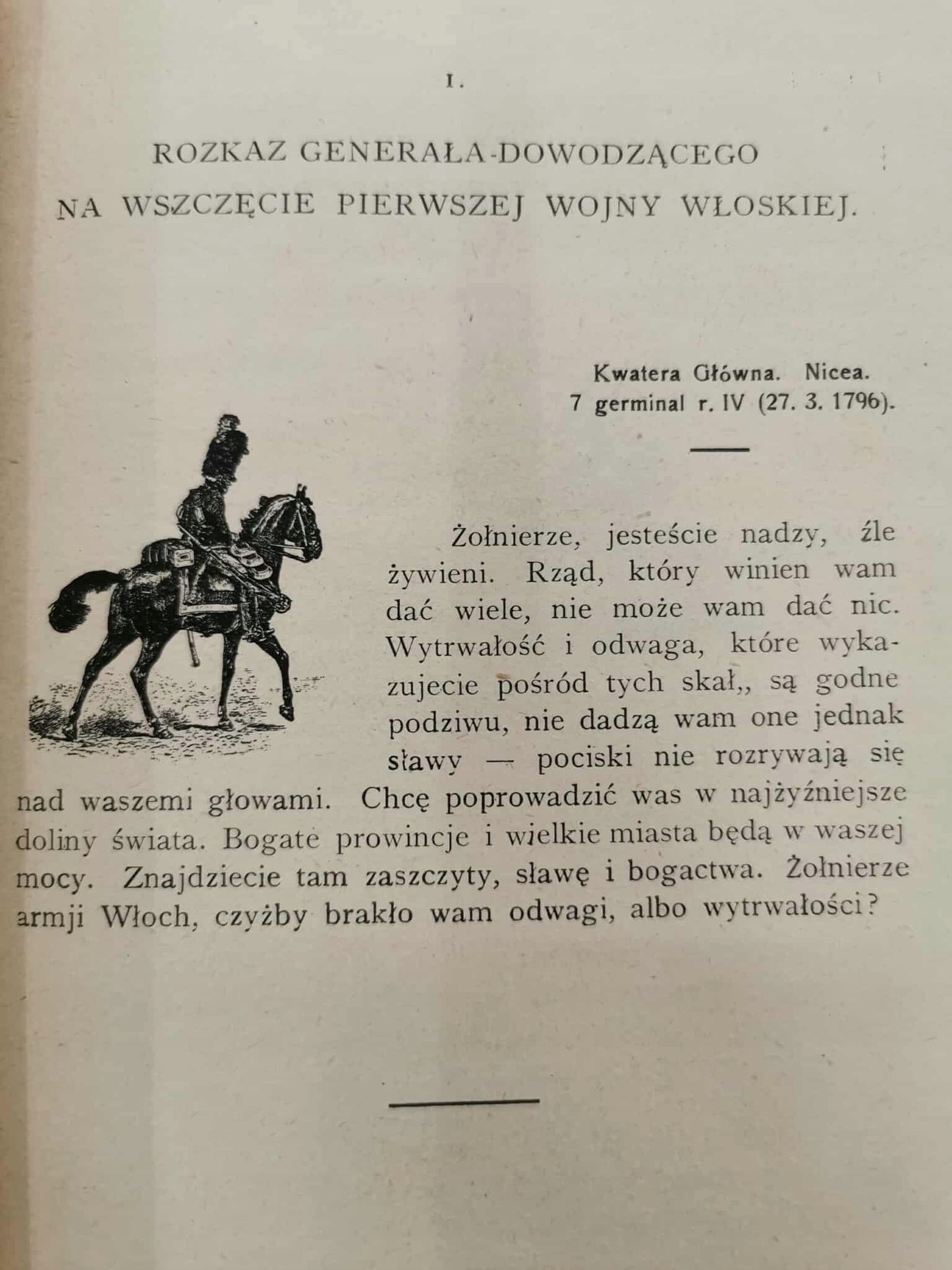 Rozkazy, Napoleon; tłum. W. Denhoff - Czarnocki [1922]