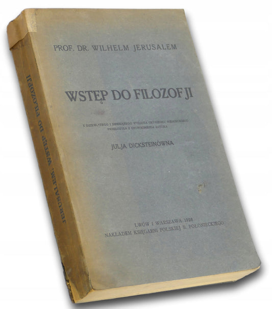 Wstęp do filozofji, prof. dr. Wilhelm Jerusalem