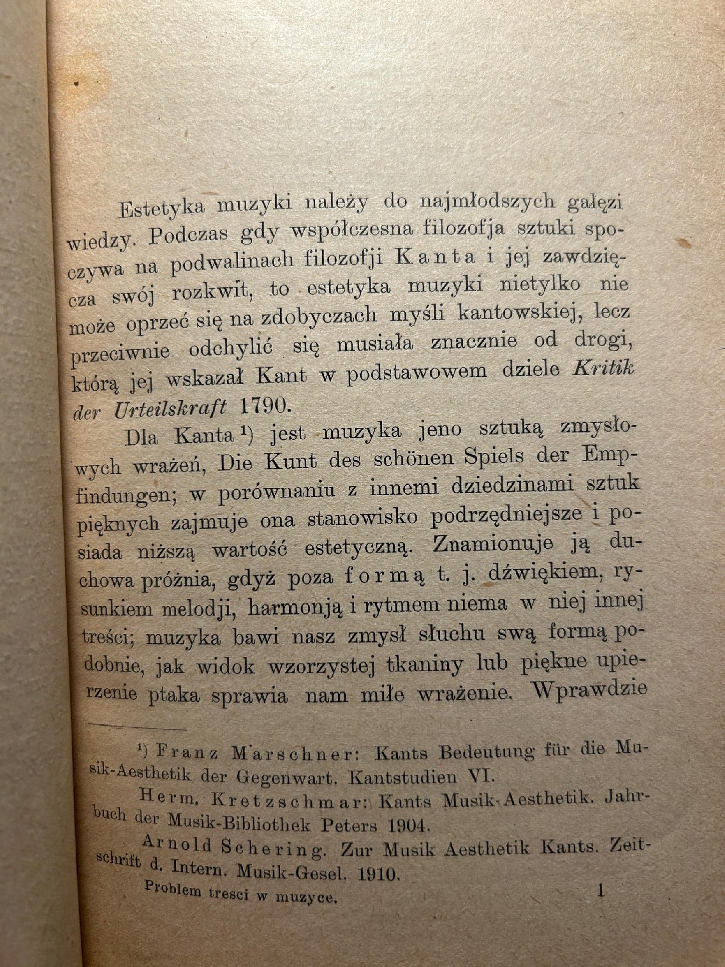 Problem treści w muzyce - Józef Reiss [1922 r.]