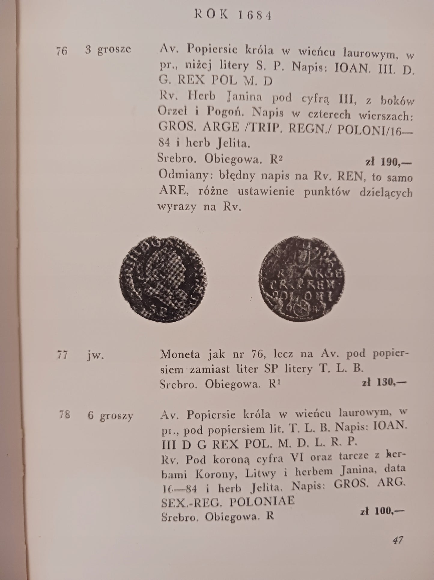Katalog monet polskich 1669-1763 Tadeusz Jabłoński, Władysław Terlecki