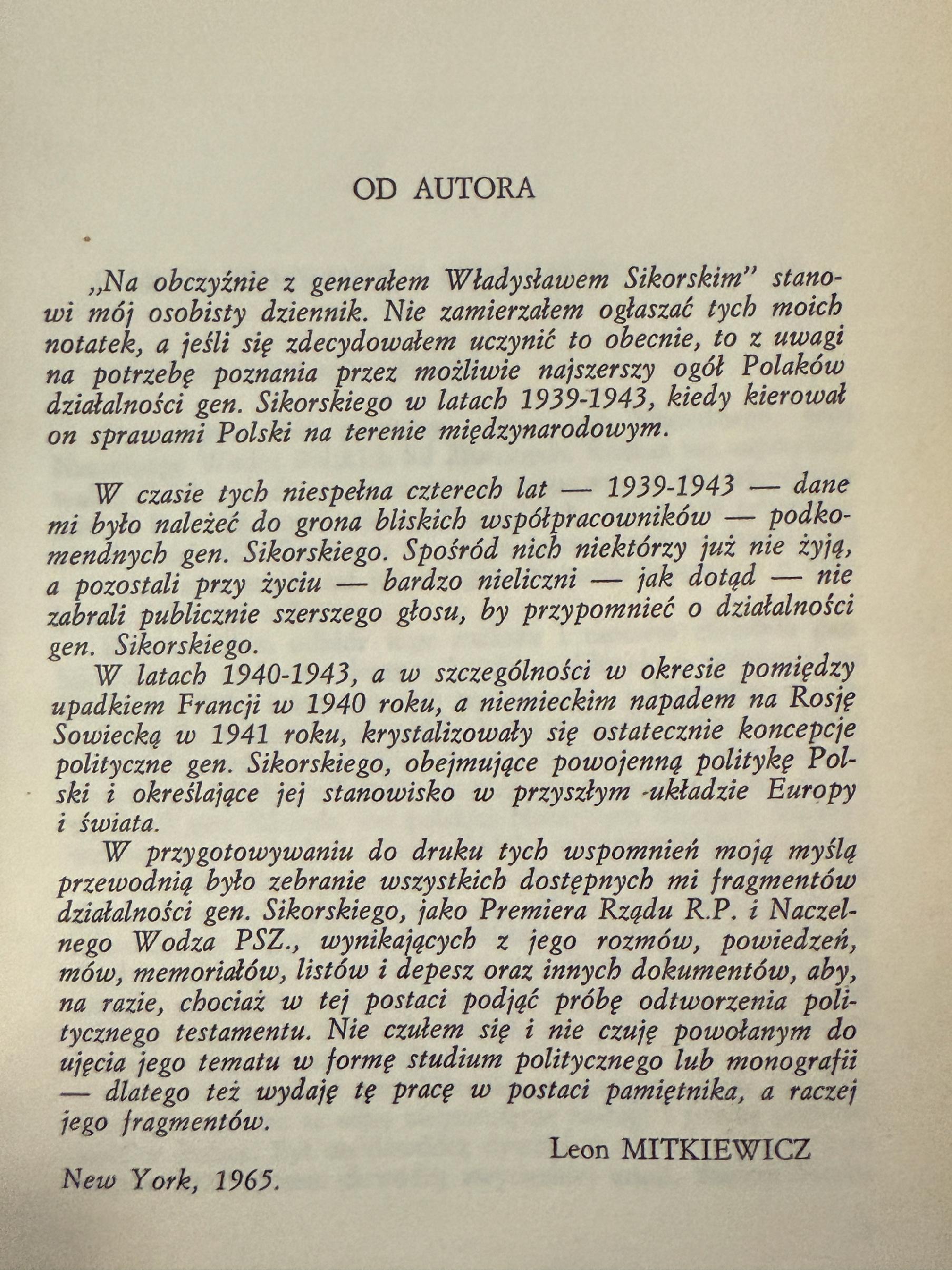 Z Gen. Sikorskim na obczyźnie Leon Mitkiewicz [1968 r.]