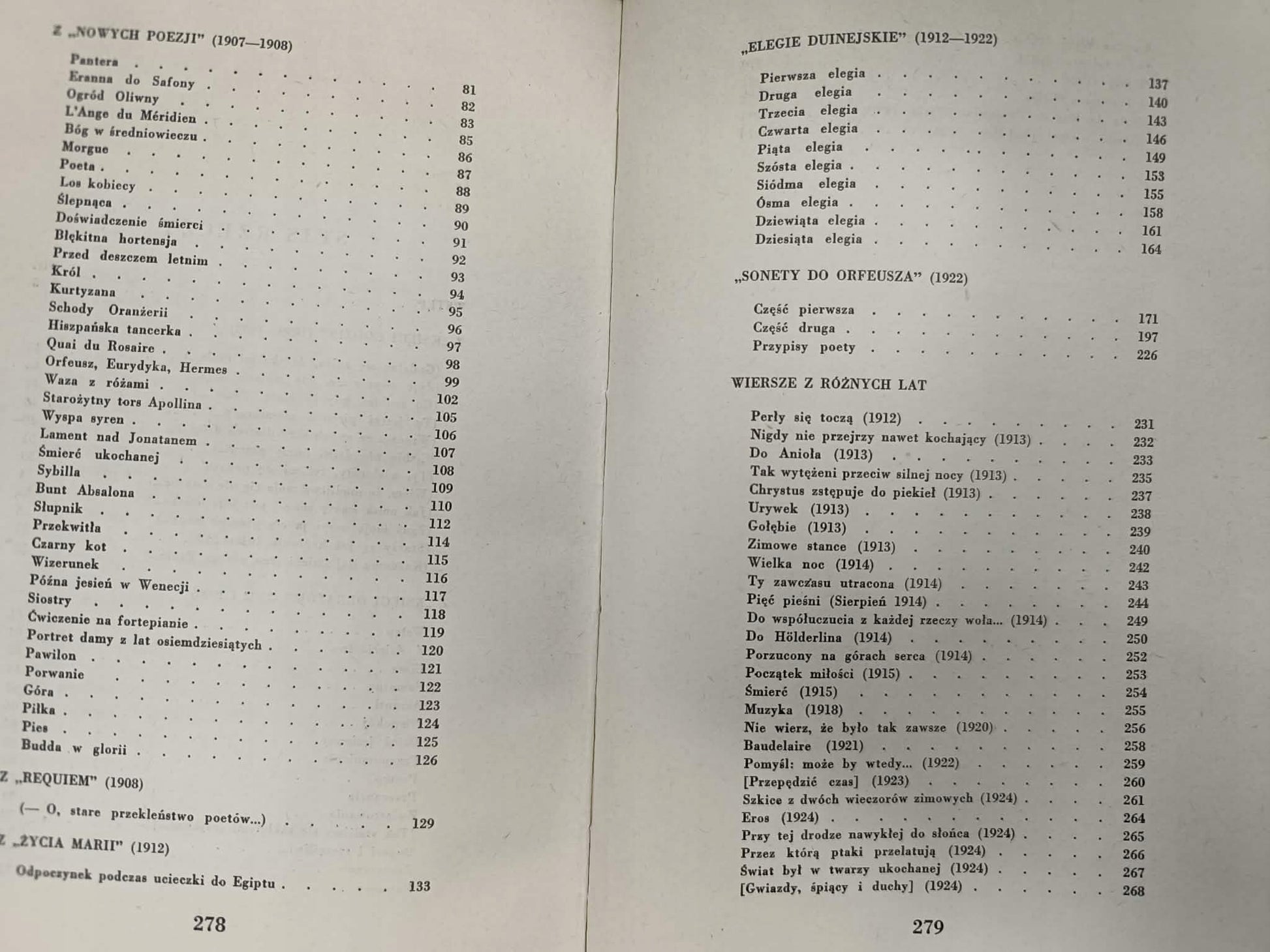 Rainer Maria Rilke, Wybór poezji, tł. Mieczysław Jastrun