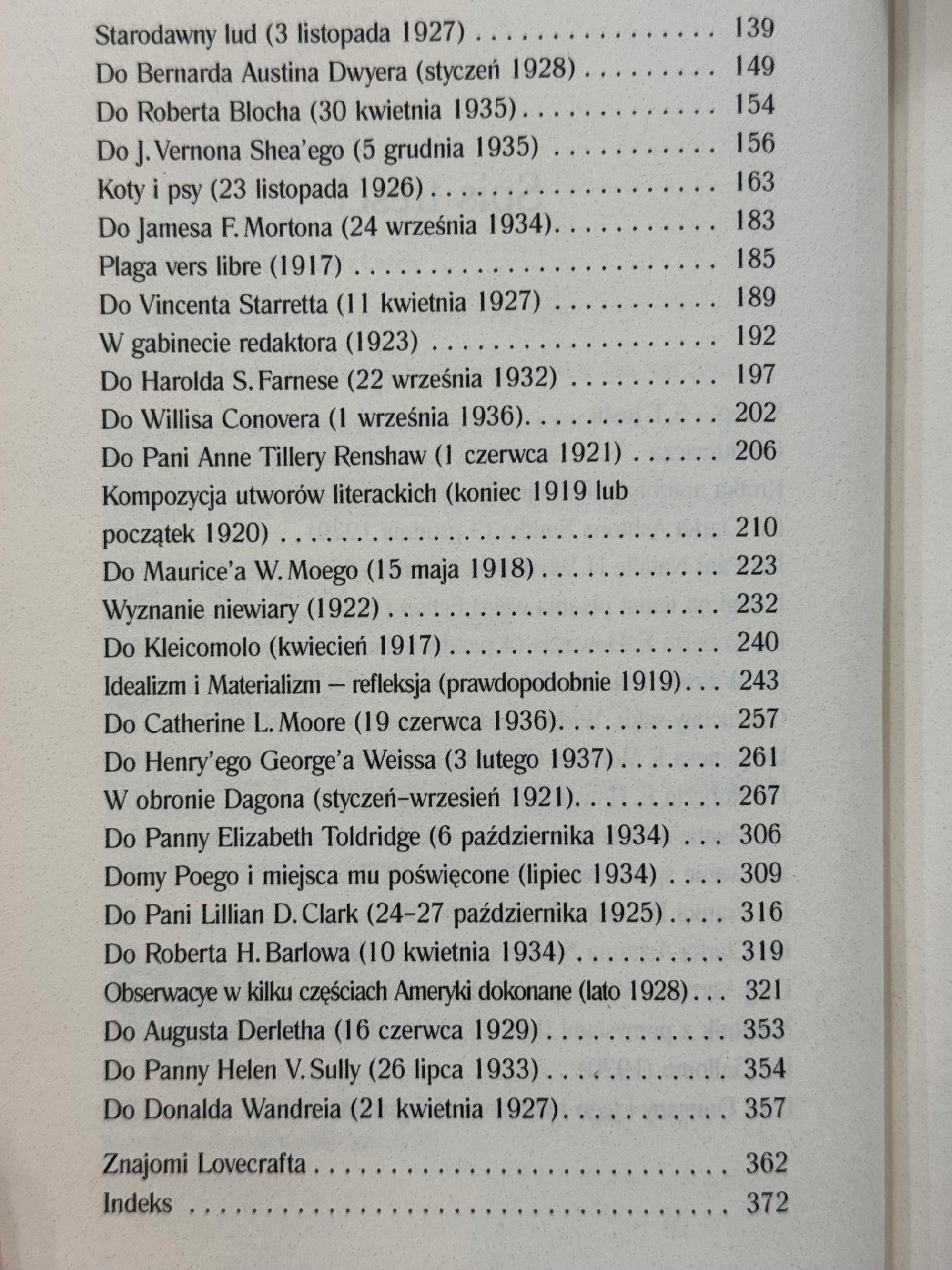 Koszmary i fantazje Listy i eseje H.P. Lovecraft