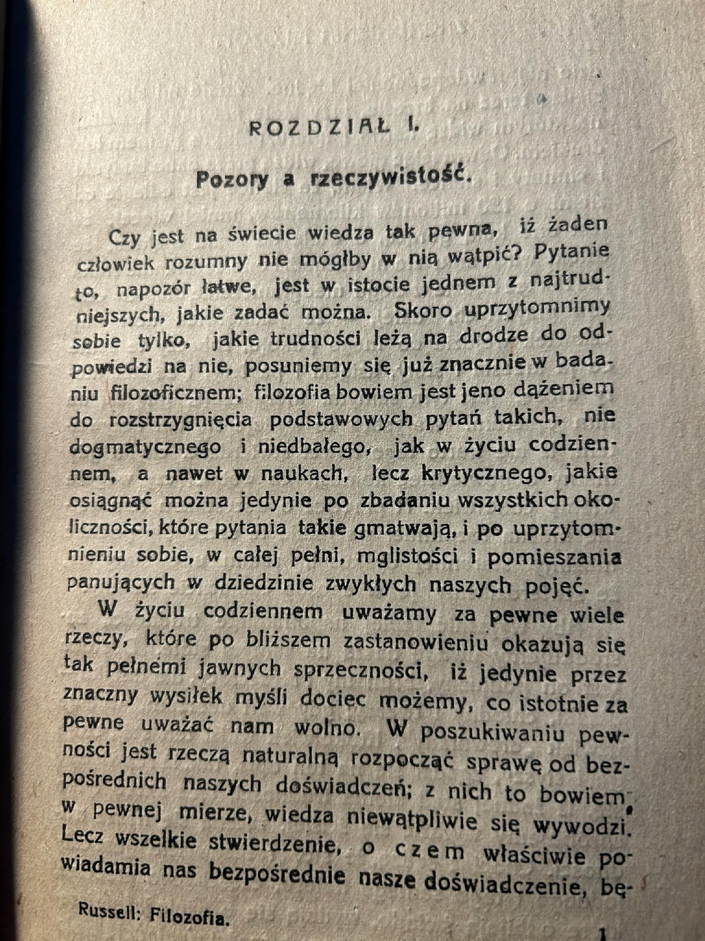 Zagadnienia filozofii - Bertrand Russel [I wydanie, 1913 r.]
