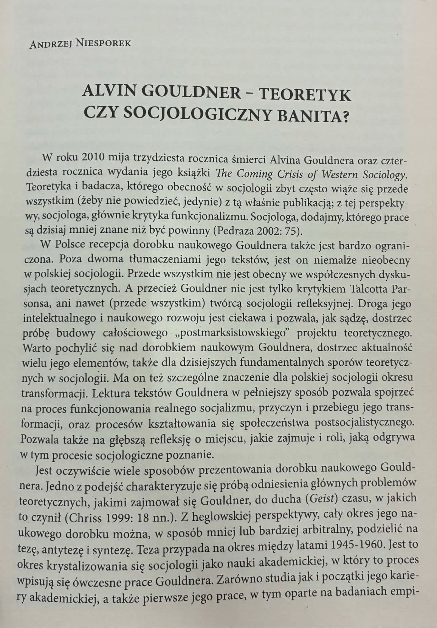 Współczesne teorie socjologiczne Zestaw x3 [Touraine, Giddens, Gouldner]
