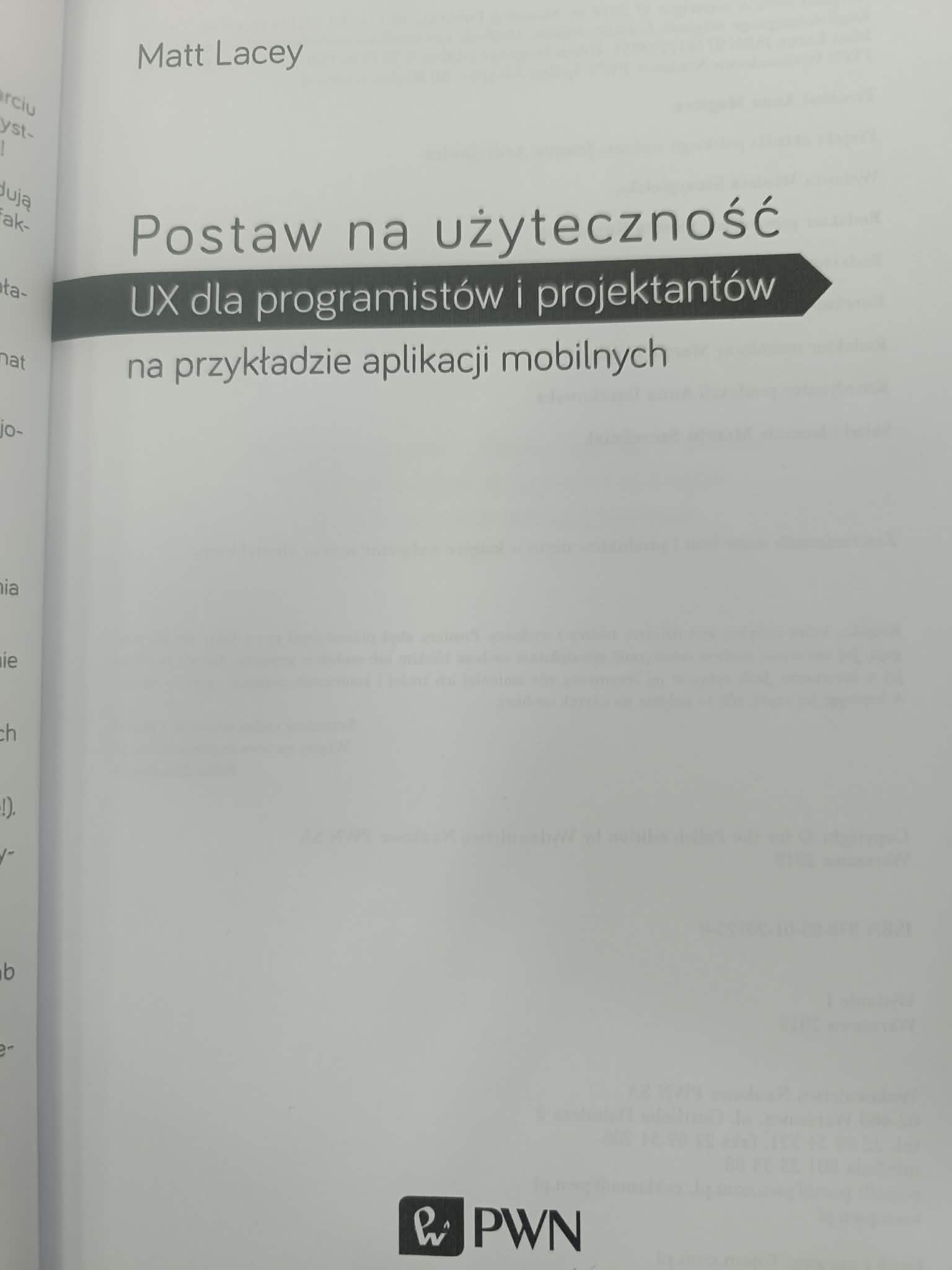 Postaw na użyteczność, Matt Lacey, PWN
