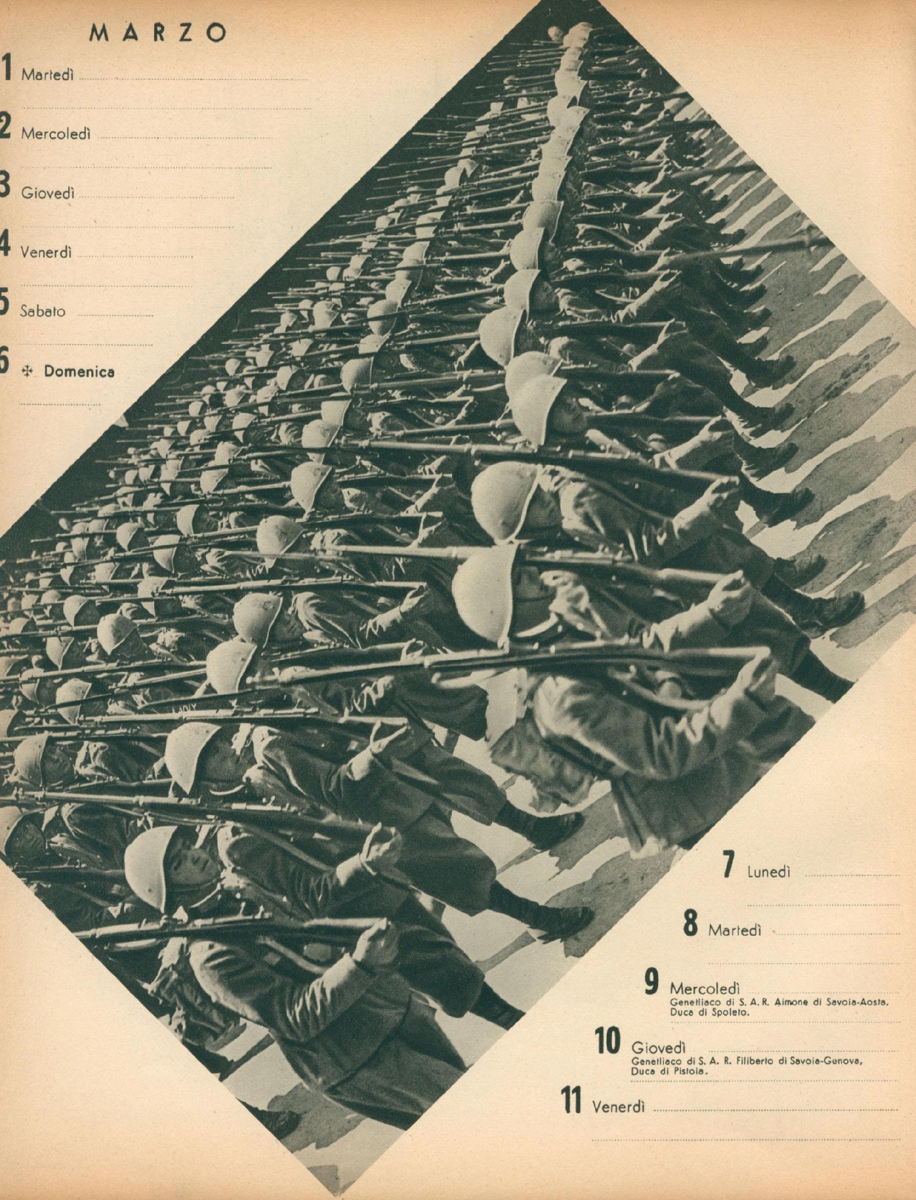 Calendario del Regio Esercito 1938 (faszystowski kalendarz armii włoskiej)