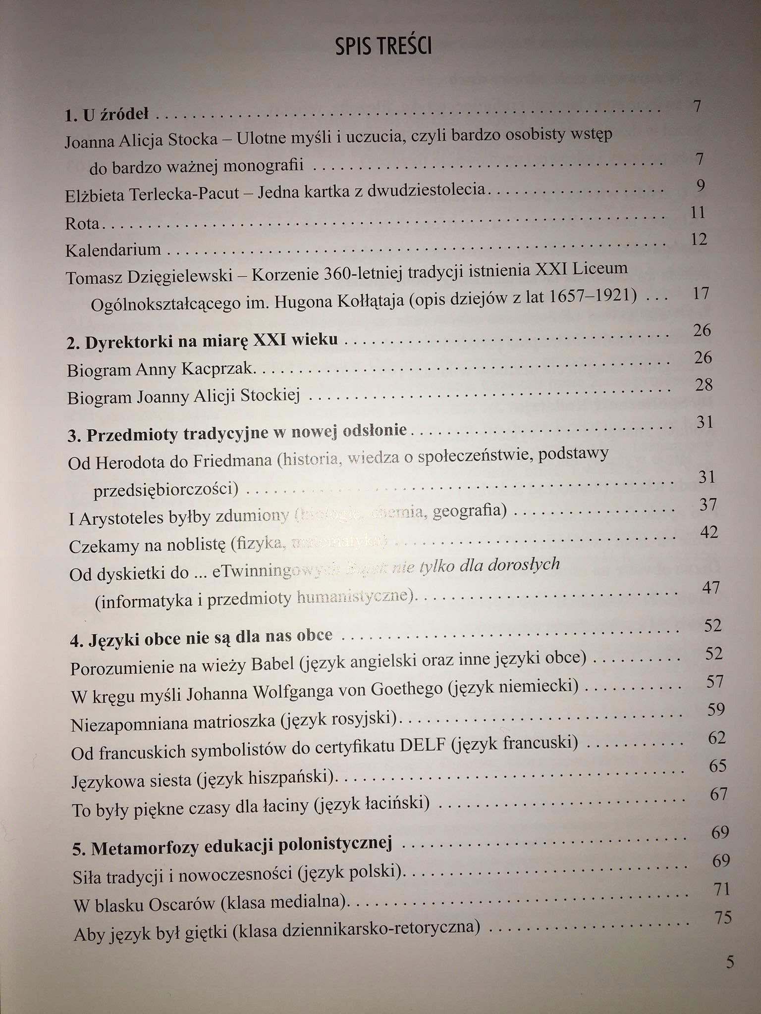 Zarys Historii II Miejskiego Gimnazjum i XXI Lic. Og. im. Hugona Kołłątaja