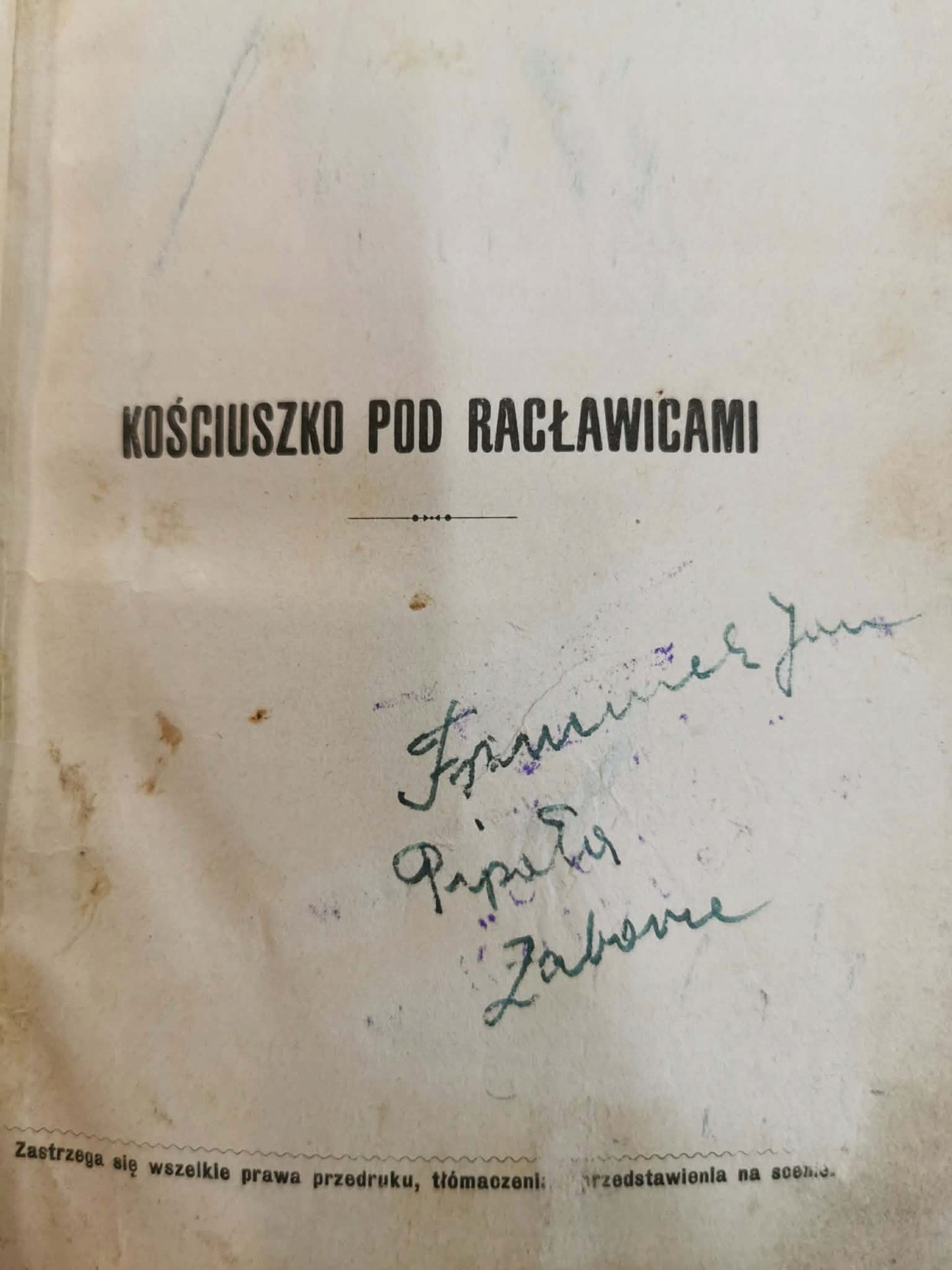 Kościuszko pod Racławicami, Wł. L. Anczyc [1907]