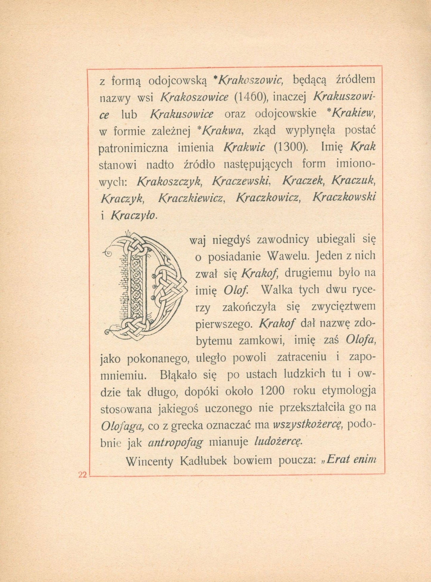 Krakof i Olof, dwaj bajeczni władcy Wawelu, Lieder Rolicz Wacław