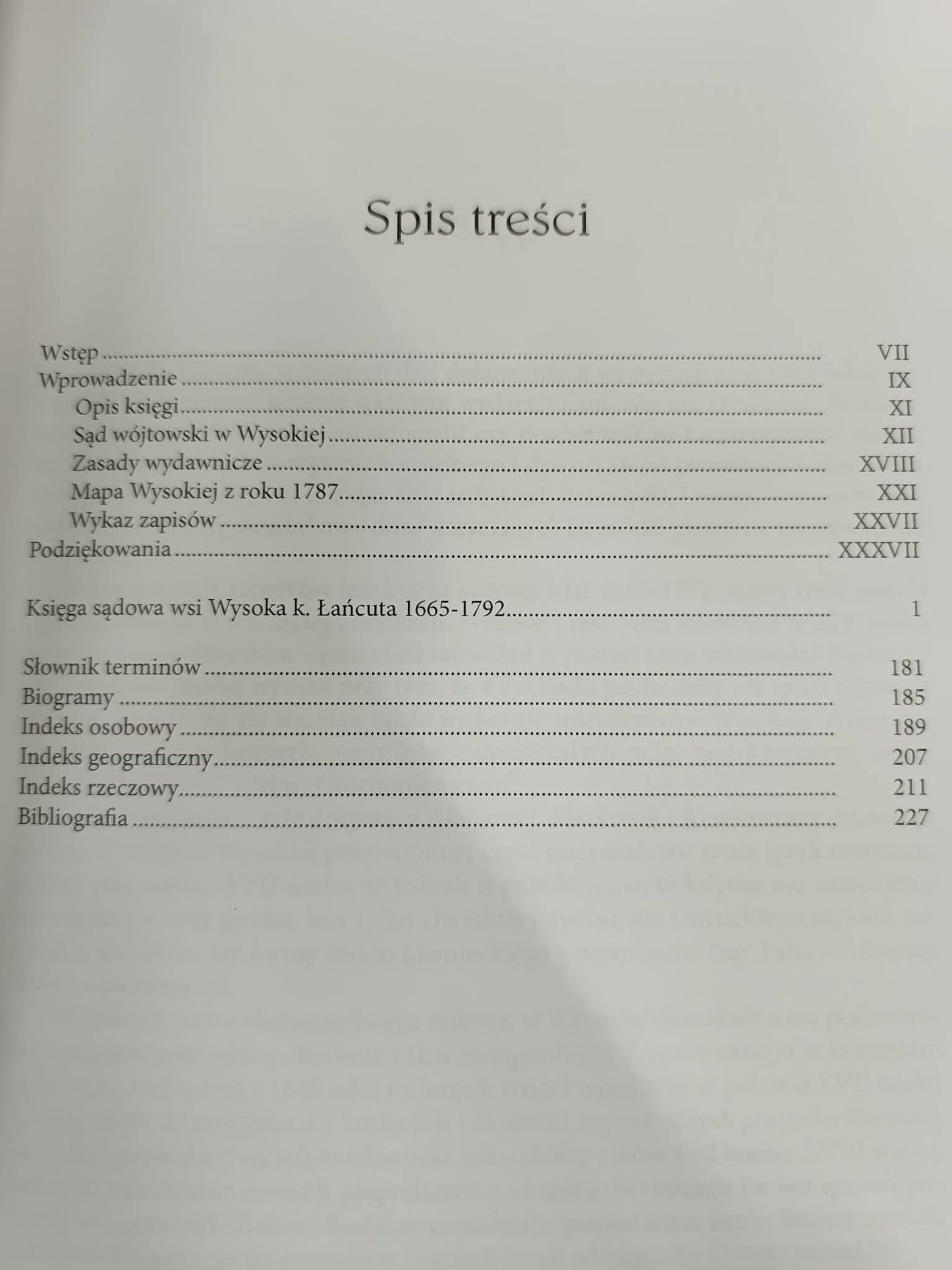 Księga sądowa wsi Wysoka k. Łańcuta 1665-1792 Andrzej Techmański