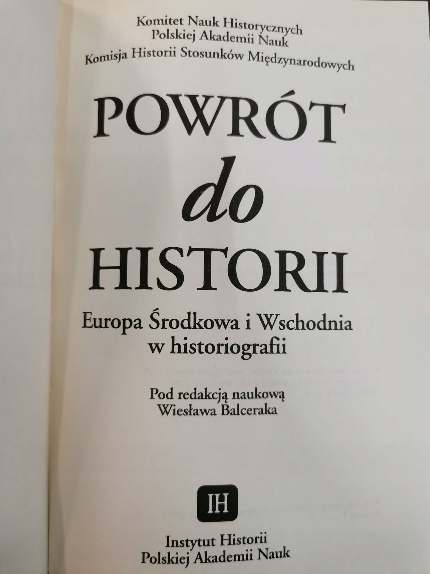 Powrót do historii, red. W. Balcerak