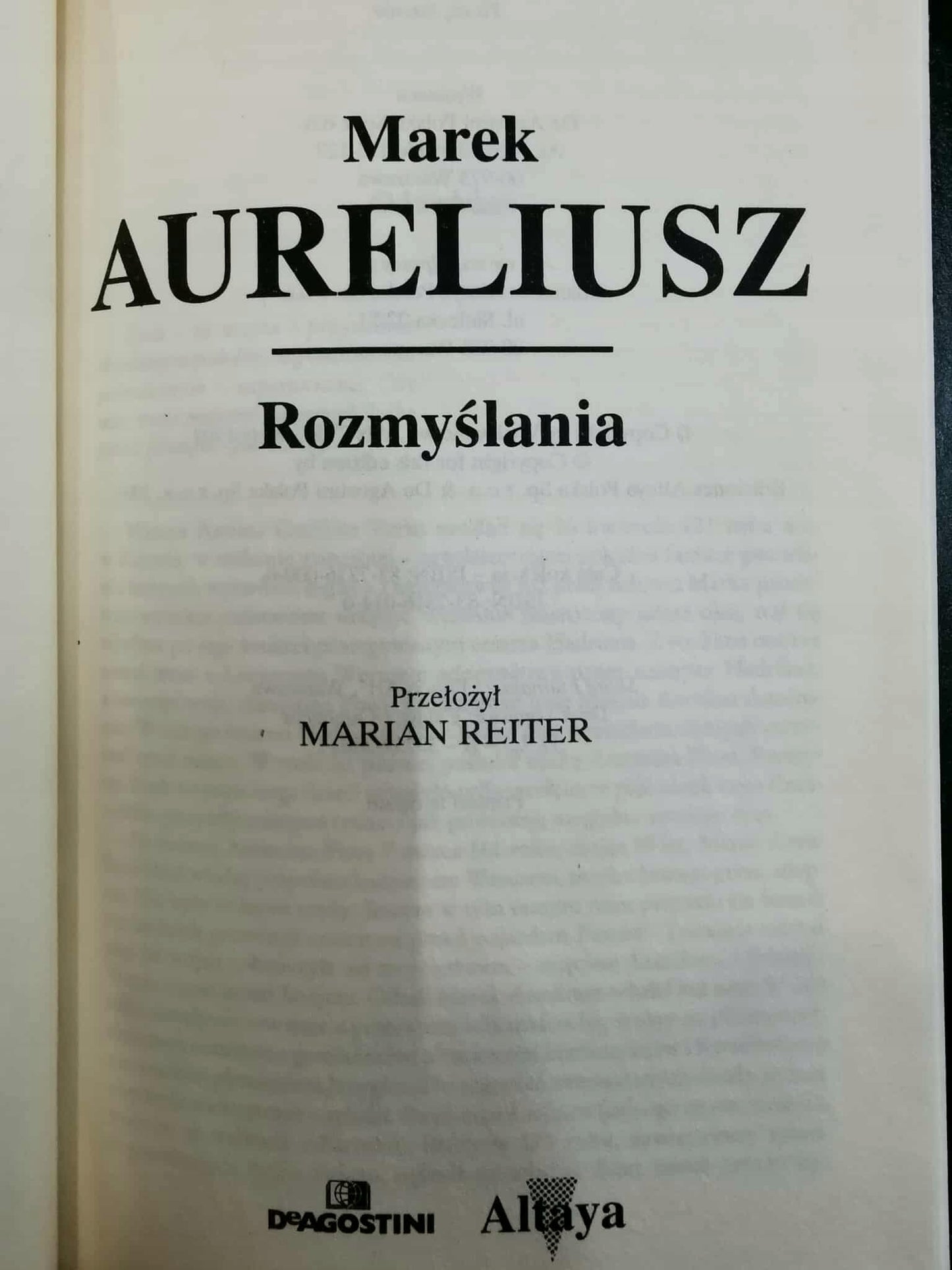 Rozmyślania, Marek Aureliusz