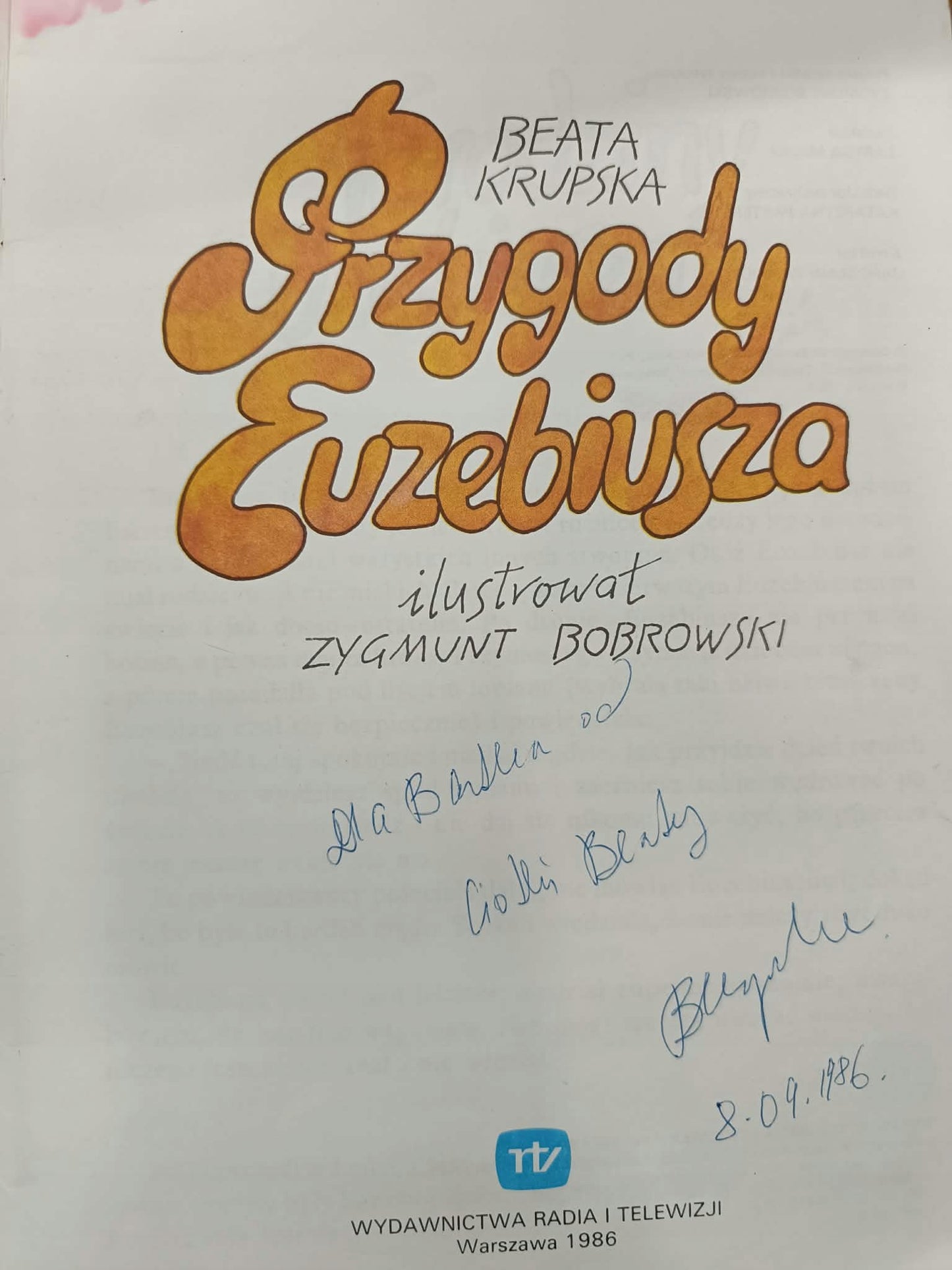 Przygody Euzebiusza, Beata Krupska [dedykacja autorki]