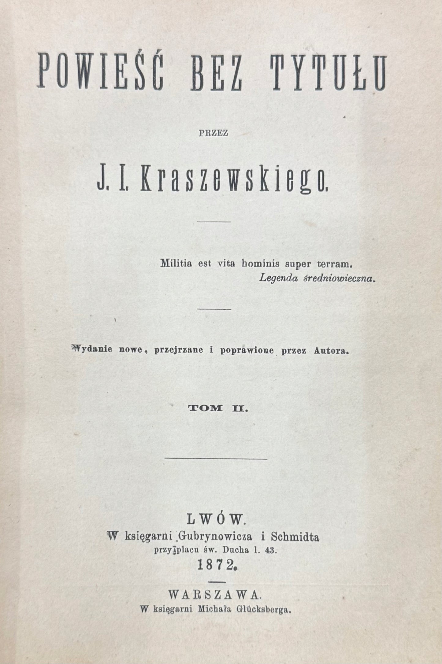 Powieść bez tytułu T. 1-4 J. I. Kraszewski [wydanie przedwojenne współopr.]