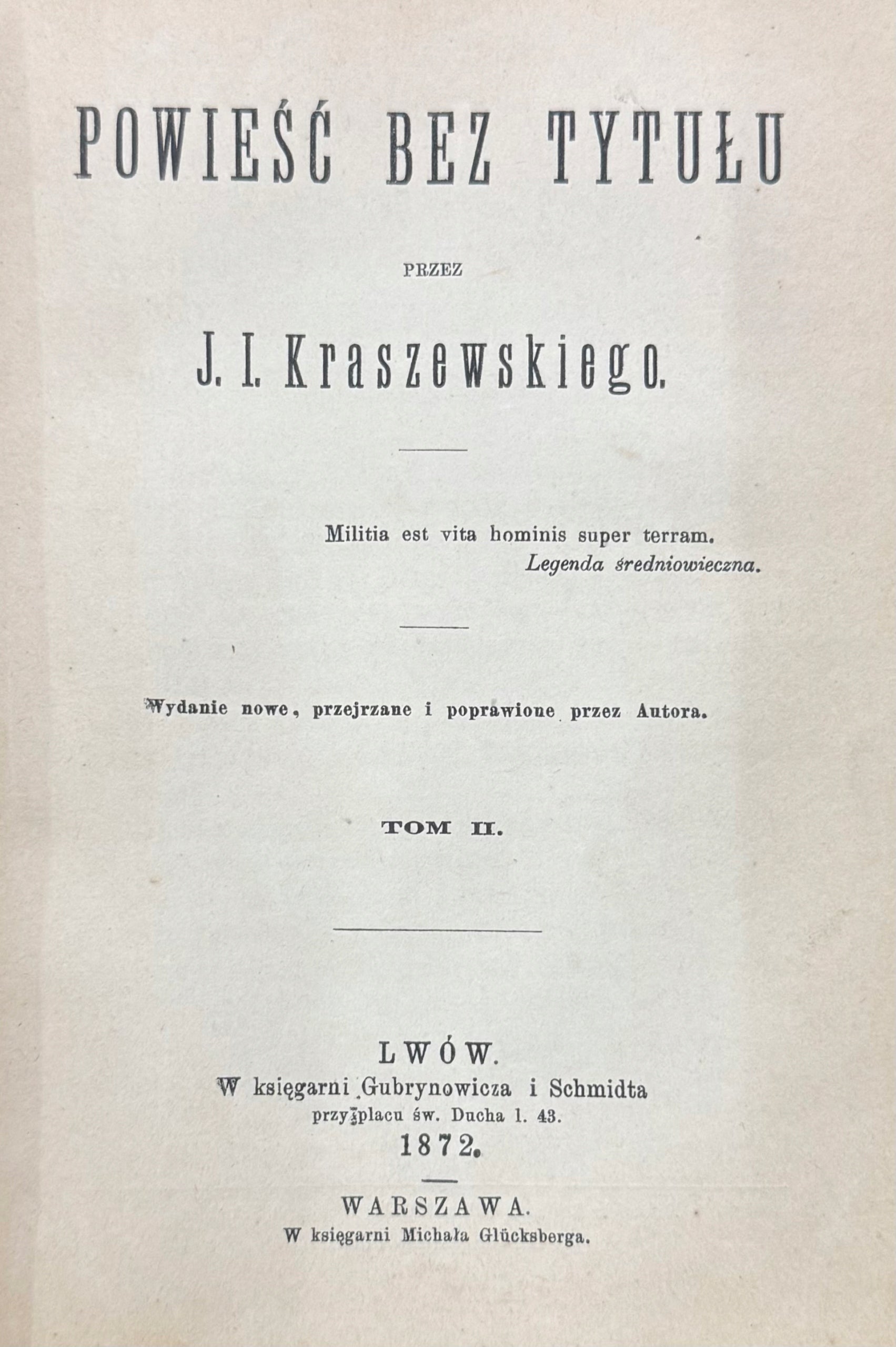Powieść bez tytułu T. 1-4 J. I. Kraszewski [wydanie przedwojenne współopr.]