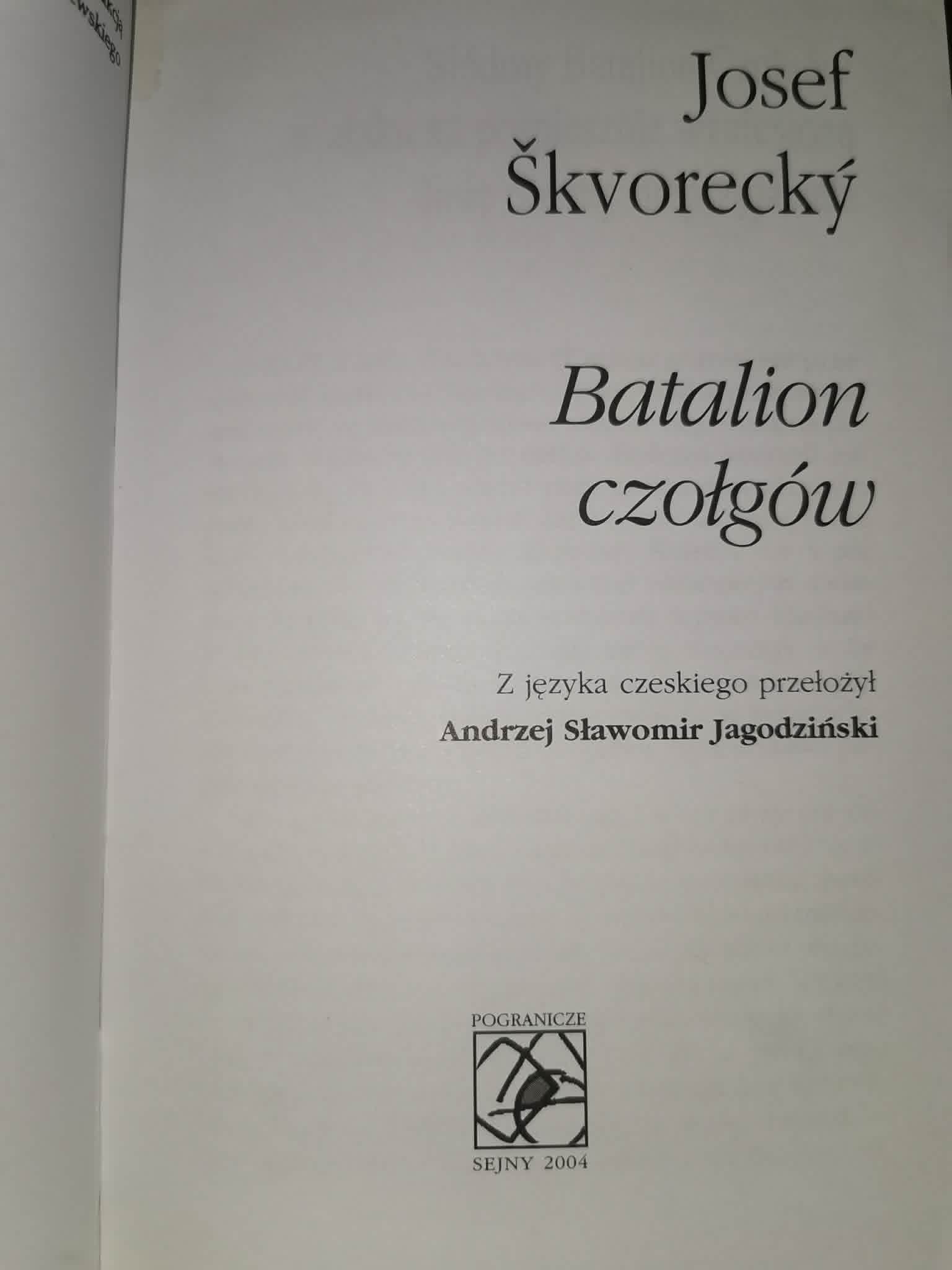 Batalion czołgów, Josef Skvorecky