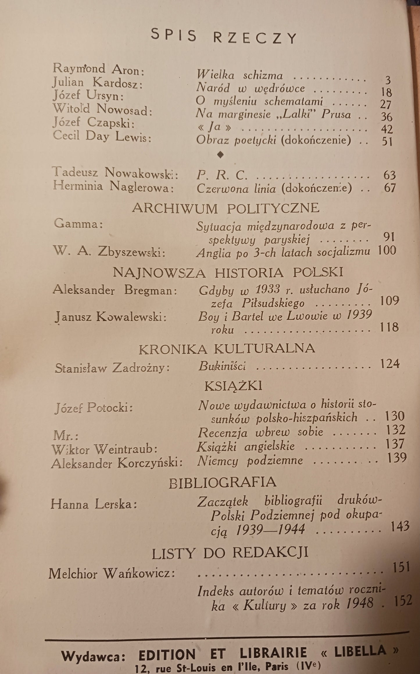 Kultura. Szkice, opowiadania, sprawozdania Nr 15 [Paryż 1949]
