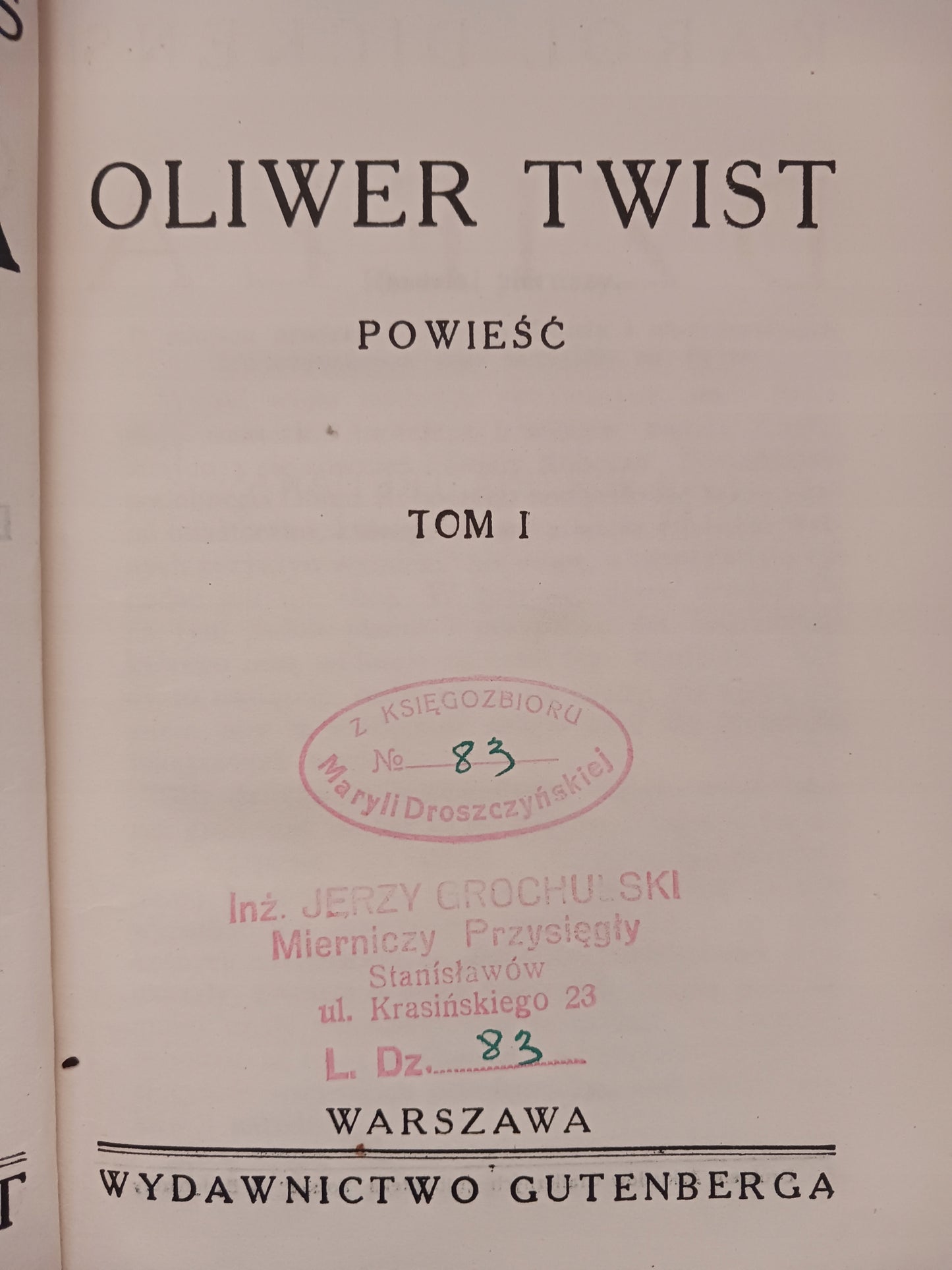 Dzieła Karola Dickensa; Oliwer Twist, Mała Dorrit, David Copperfield 1930