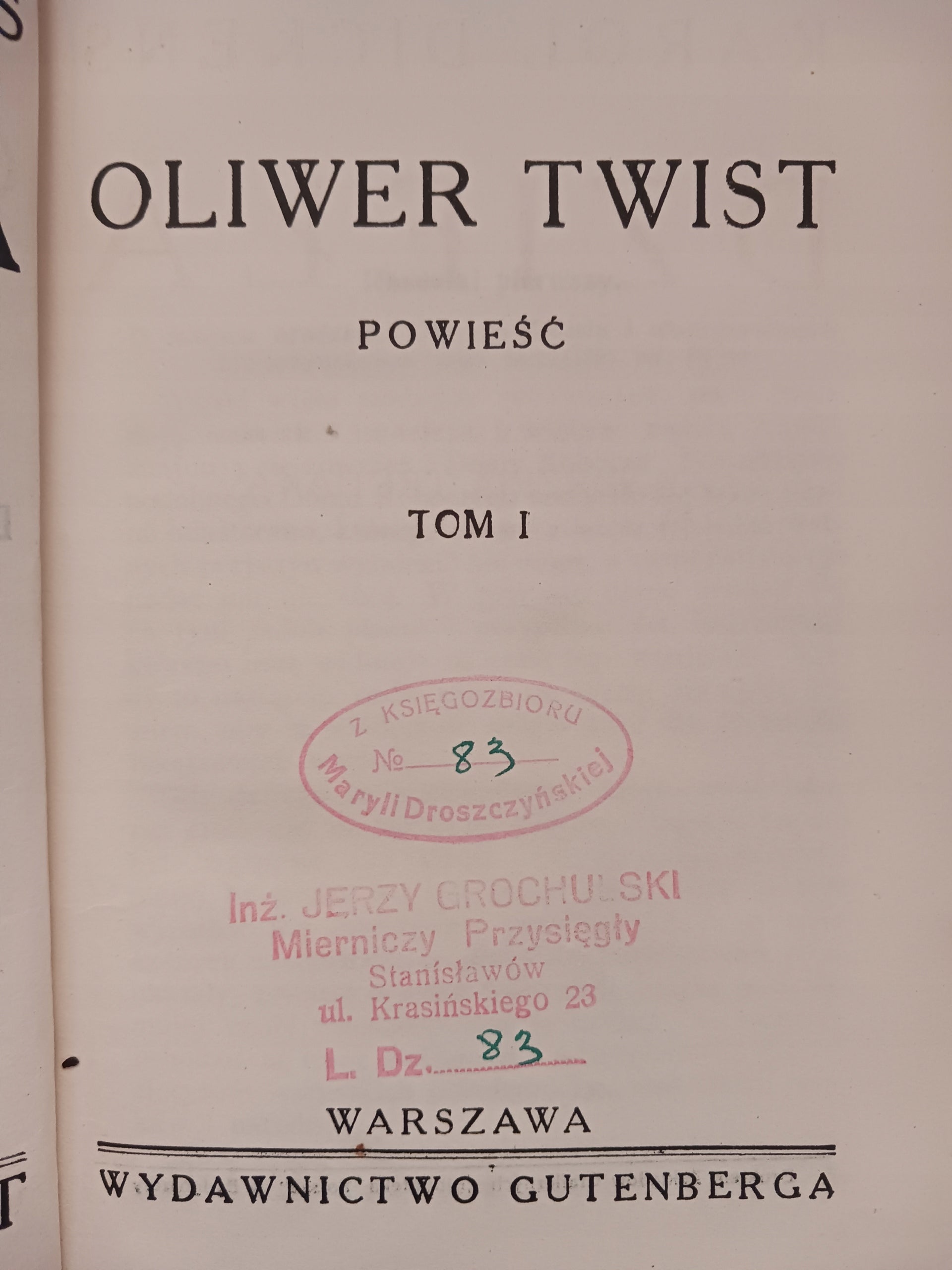 Dzieła Karola Dickensa; Oliwer Twist, Mała Dorrit, David Copperfield 1930