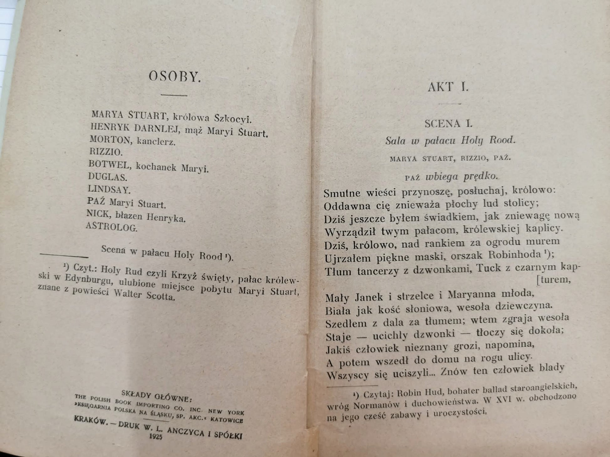 Marja Stuart. Drama historyczne w pięciu aktach, J. Słowacki [1925]