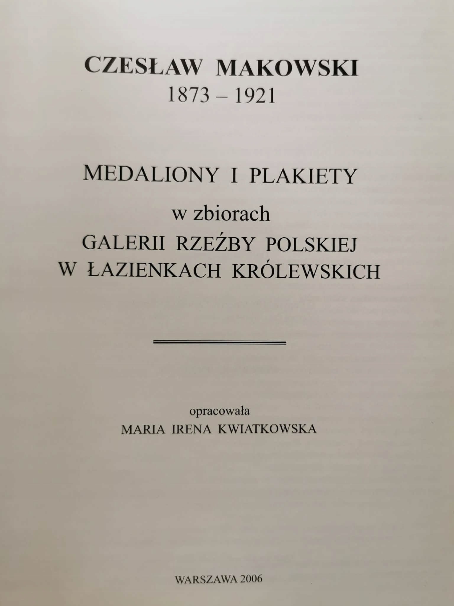 Medaliony i plakiety, Czesław Makowski