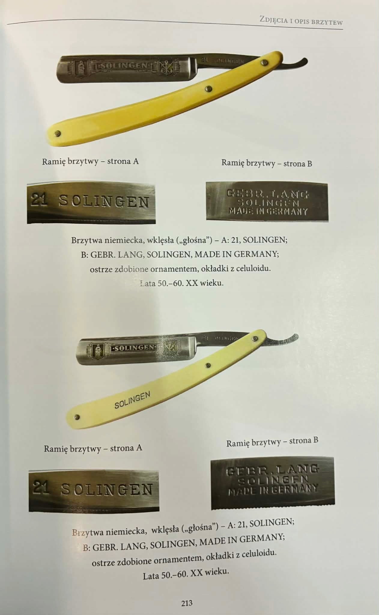 Lech Kubecki Brzytwa Fryzjerska XVIII - XX w. Rodzaje, modele, producenci