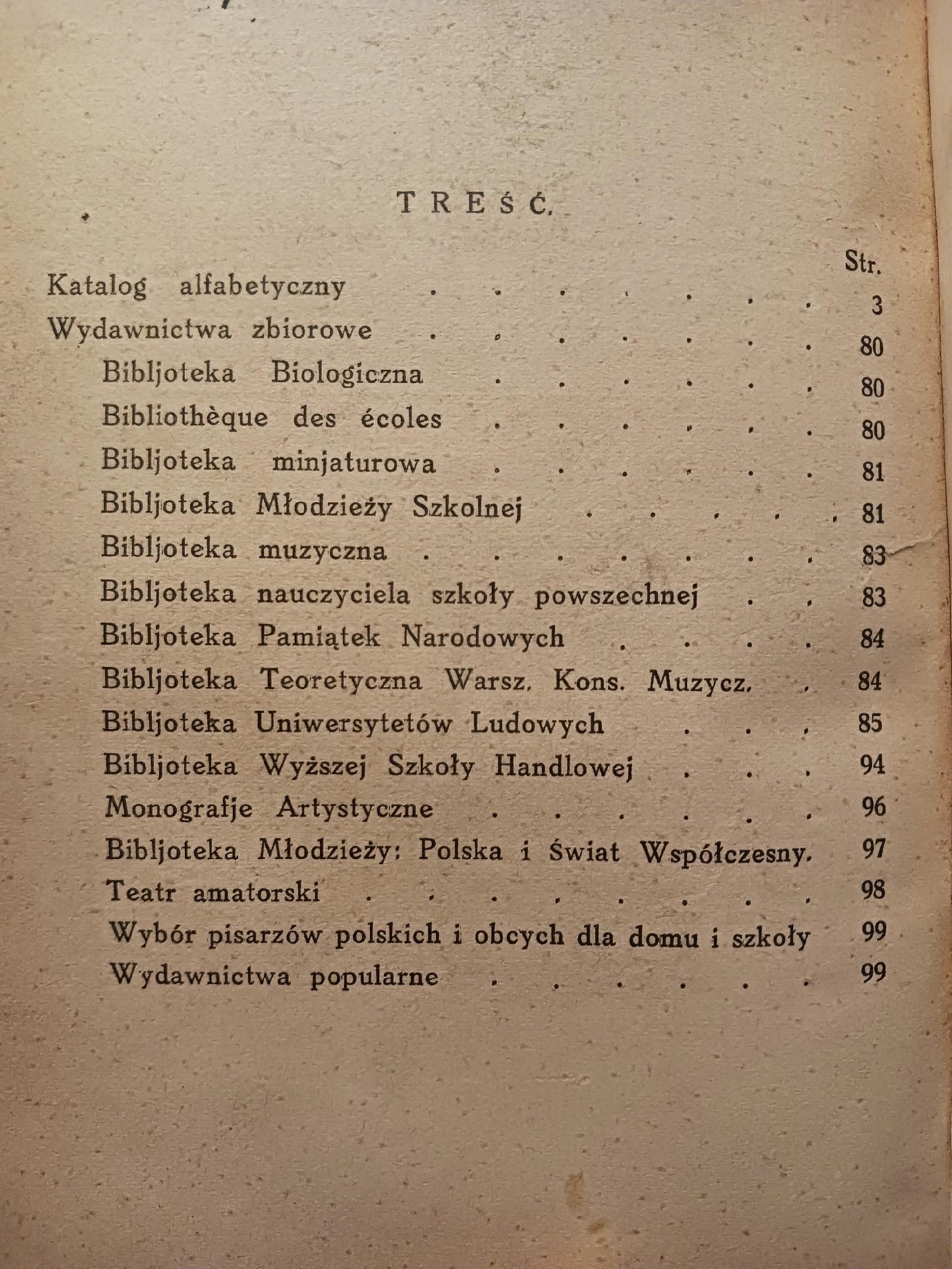 Katalog dzieł nakładowych, Katalog wydawnictw Gebethner i Wolff rok 1934/39