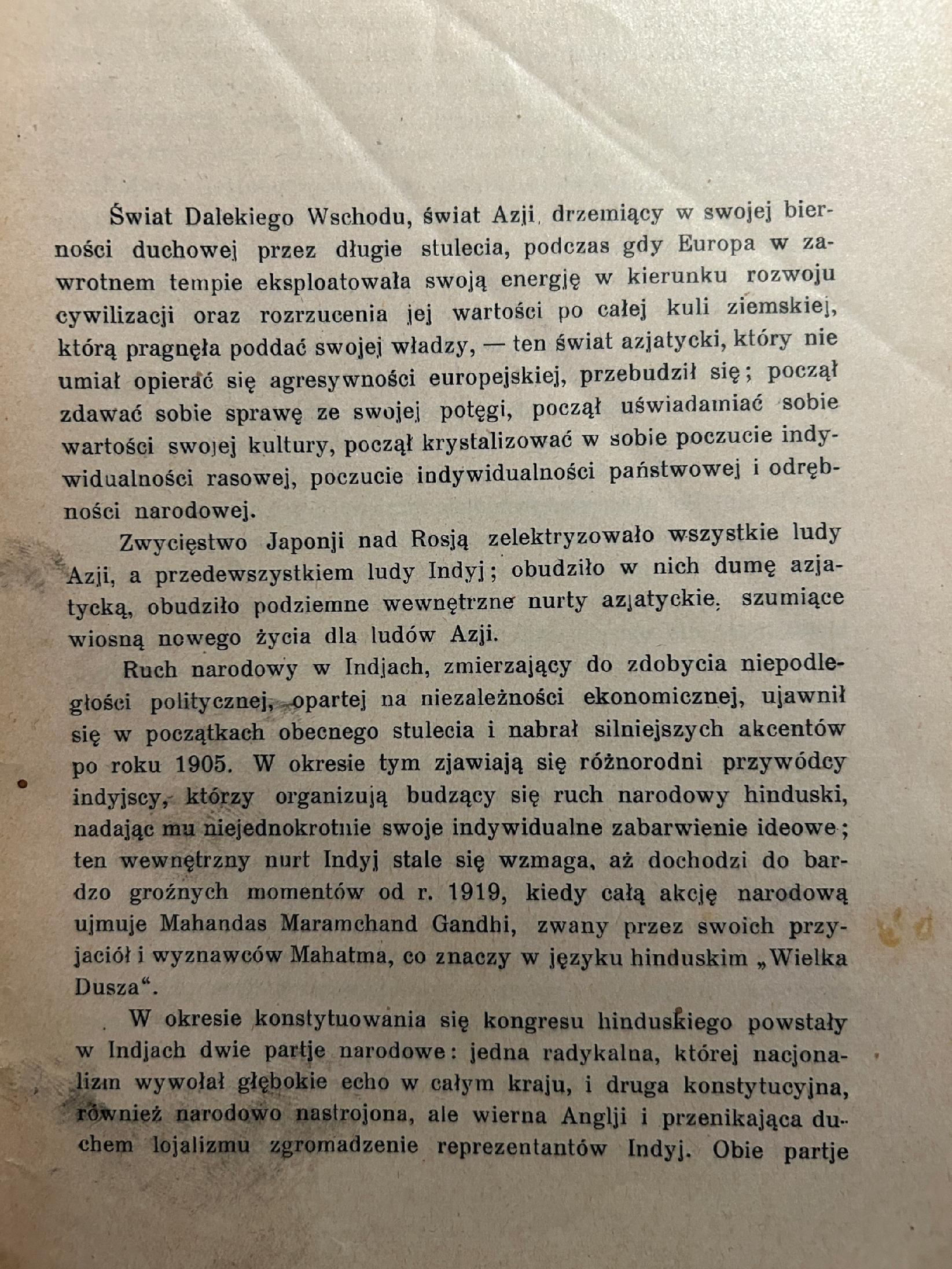 Ruch narodowy w Indjach i rola Mahatmy Gandhiego - Krysińska [przedwojenna]