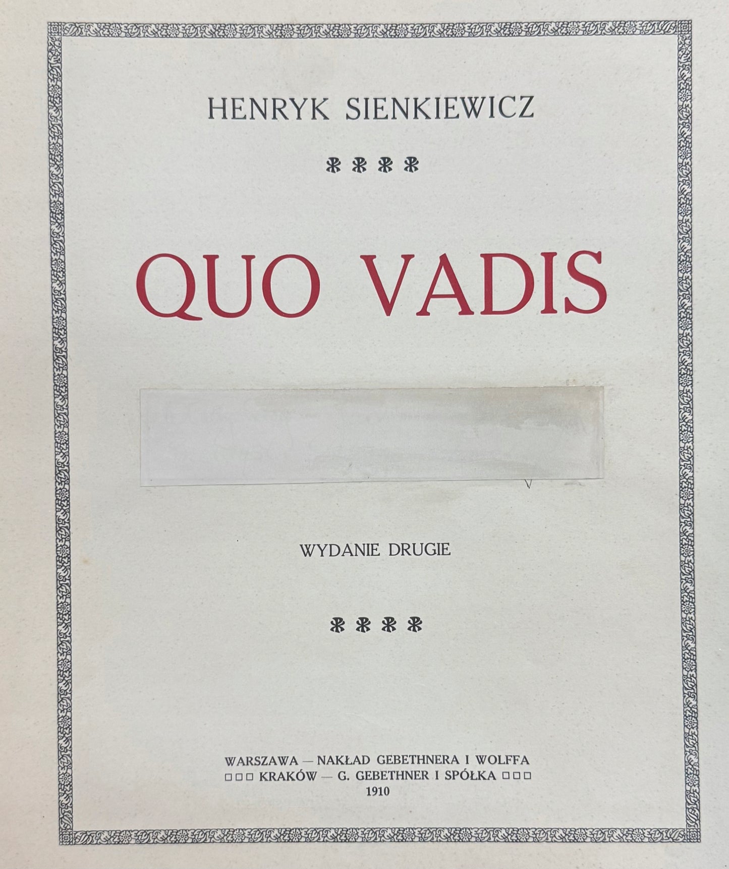 Quo Vadis Henryk Sienkiewicz [1910]