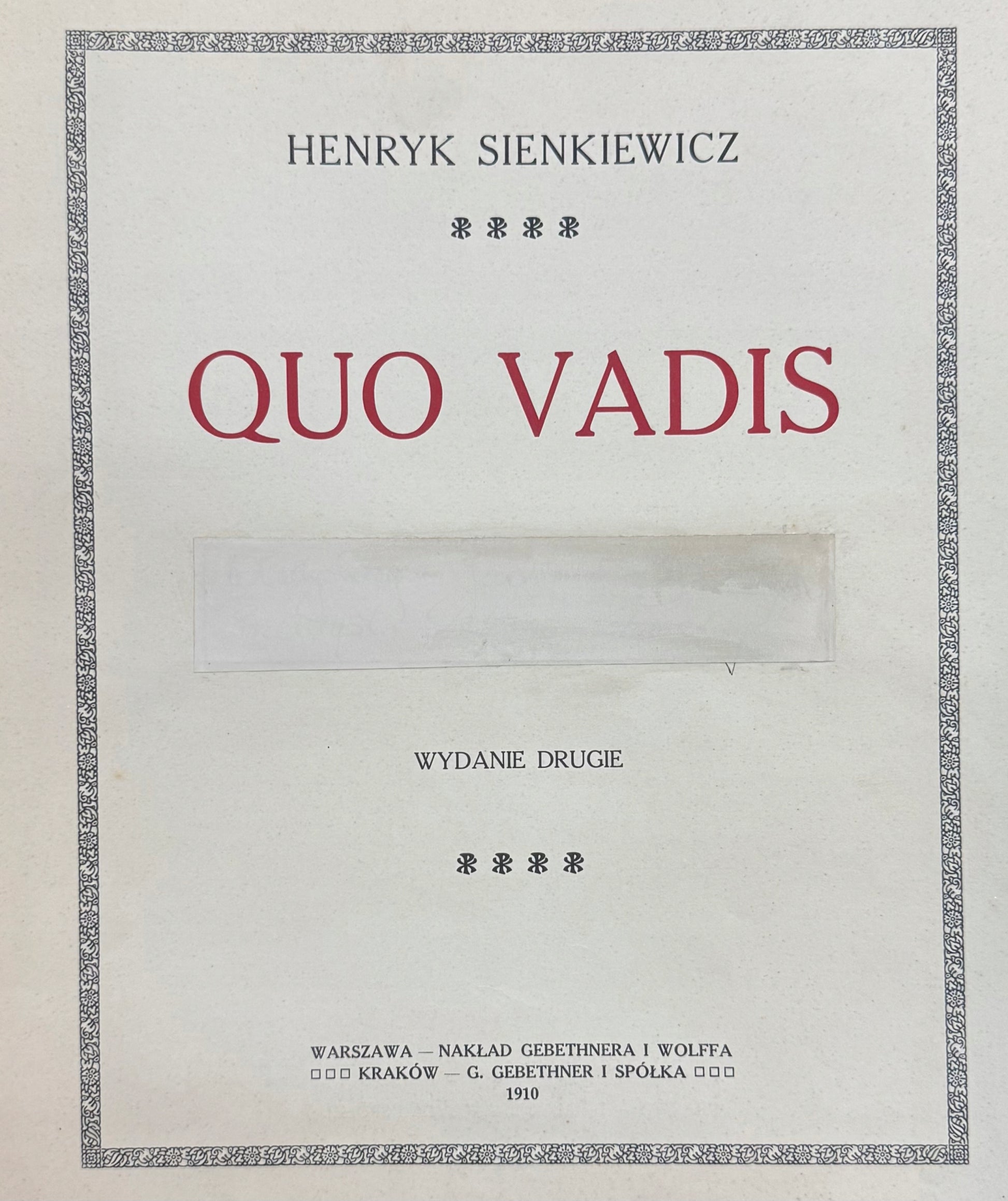 Quo Vadis Henryk Sienkiewicz [1910]