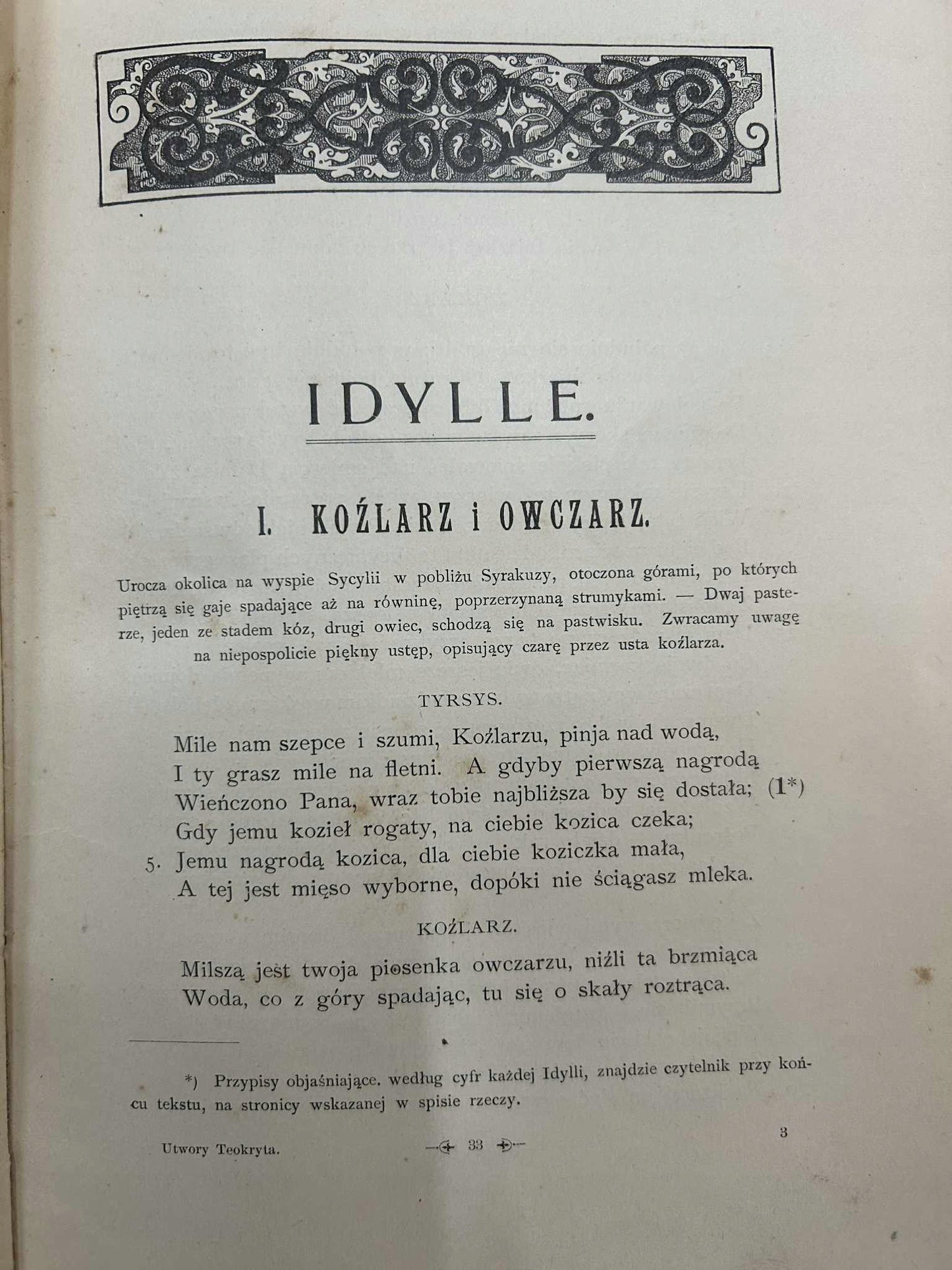 Utwory Teokryta. Idylle i epigramaty [1901 r.] -Teokryt, tłum. K. Kaszewski