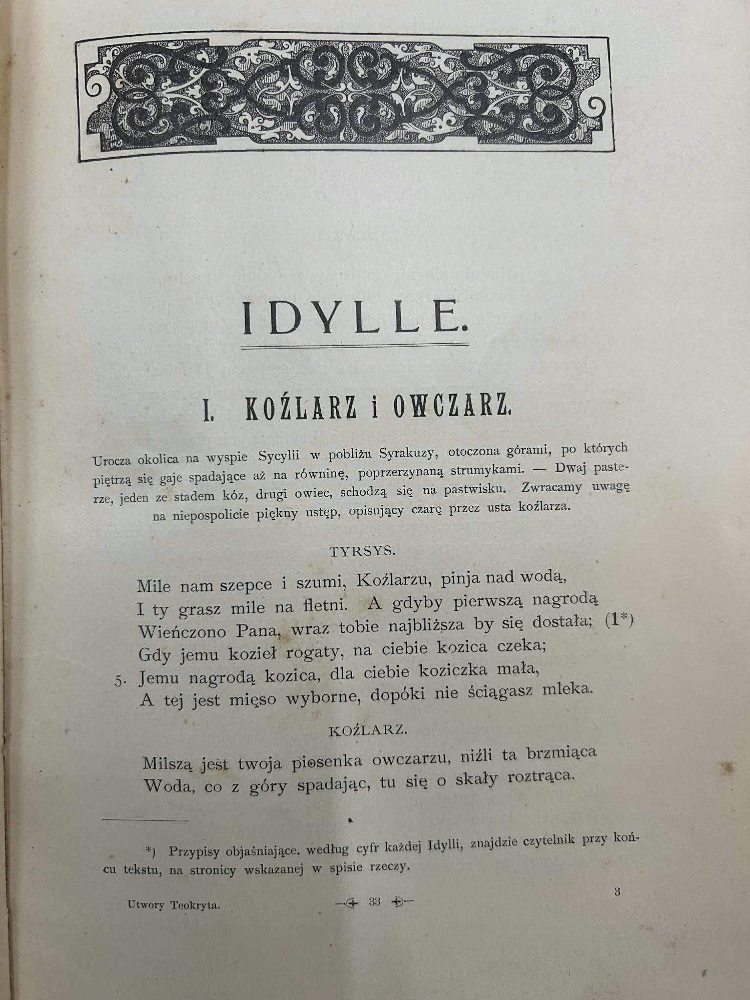 Utwory Teokryta. Idylle i epigramaty [1901 r.] -Teokryt, tłum. K. Kaszewski