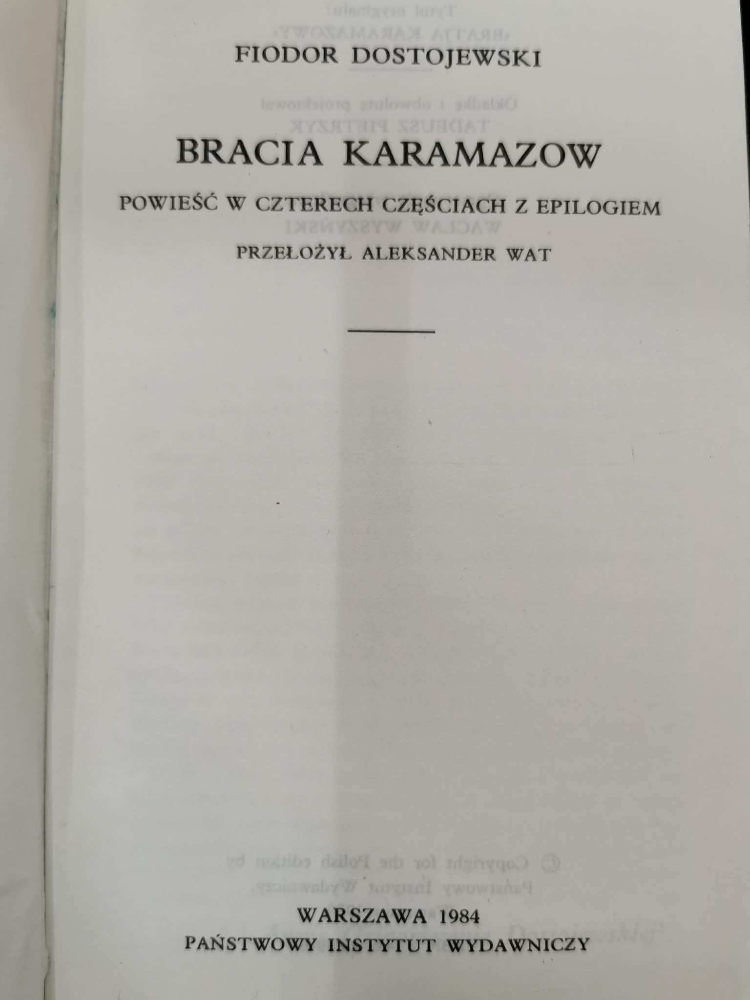 Zestaw książek Fiodora Dostojewskiego t. I-IV