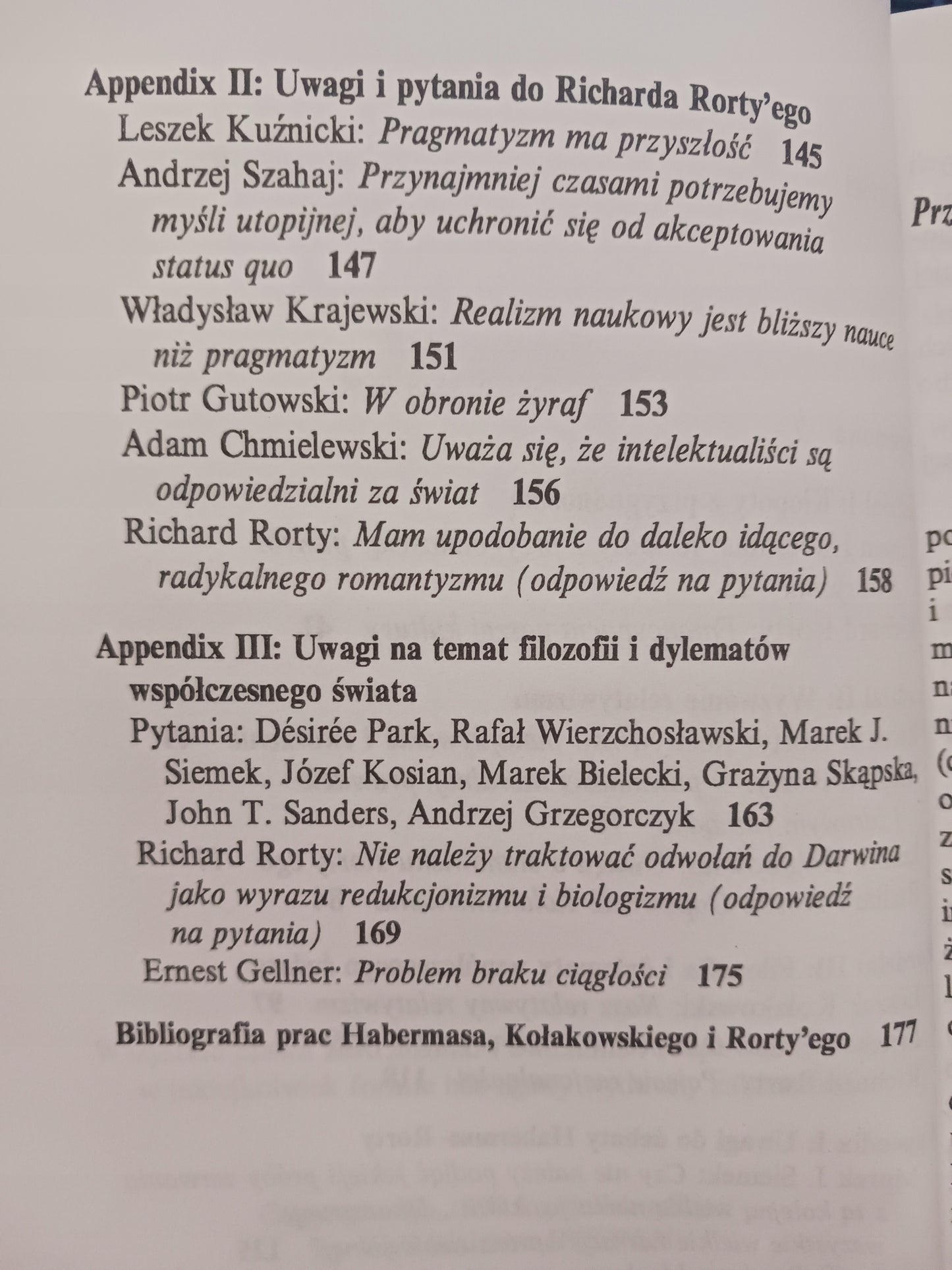 Habermas, Rorty, Kołakowski: Stan filozofii współczesnej Józef Niżnik