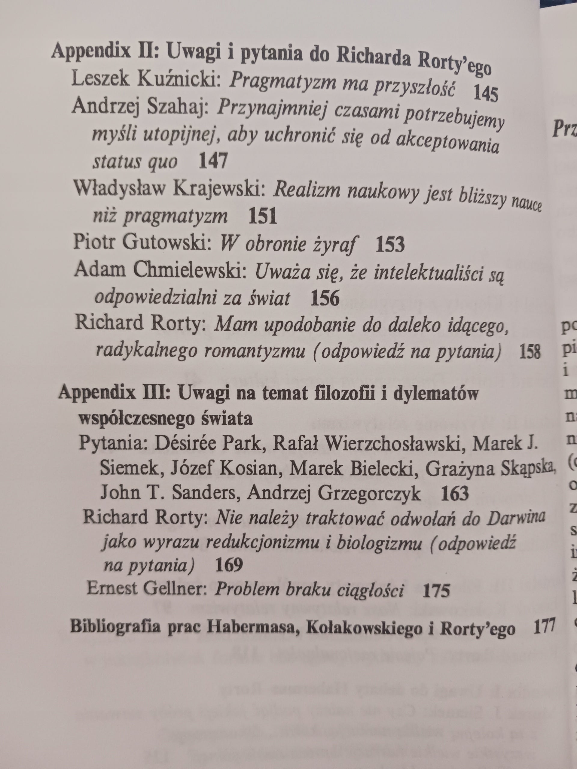 Habermas, Rorty, Kołakowski: Stan filozofii współczesnej Józef Niżnik