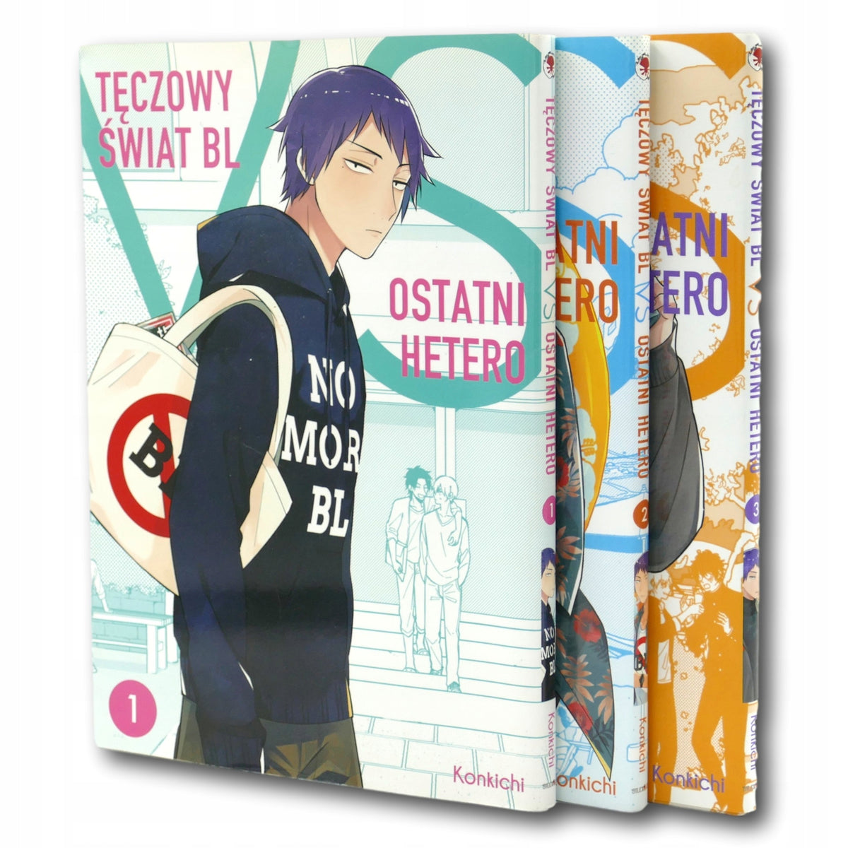 Zestaw 3 książek Konkichi Tęczowy świat bl vs ostatni hetero