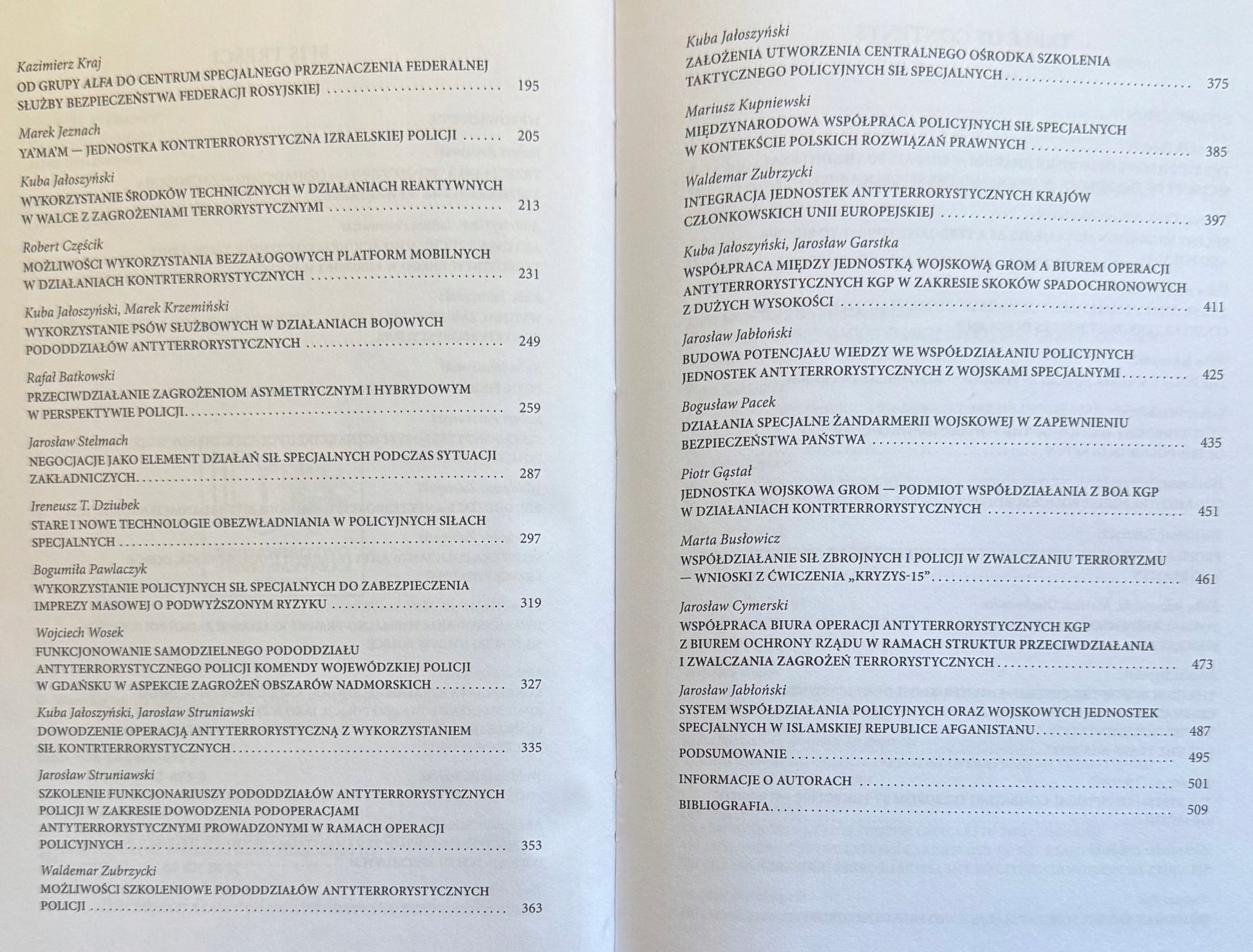 Policyjne siły specjalne w Polsce Praca zbiorowa [dedykacja od redaktora]