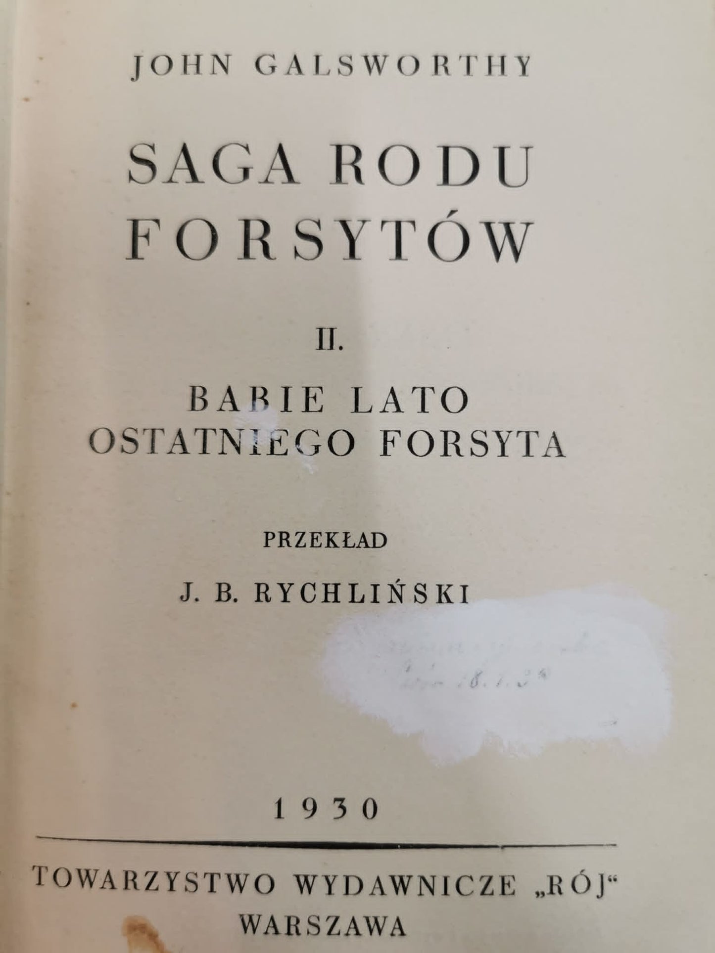 Saga rodu Forsythów II i III, John Galsworthy [1930]