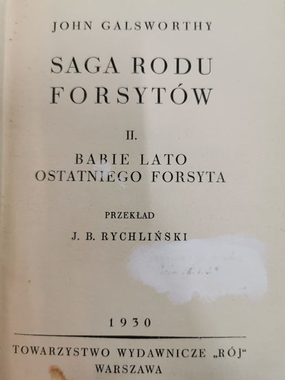 Saga rodu Forsythów II i III, John Galsworthy [1930]