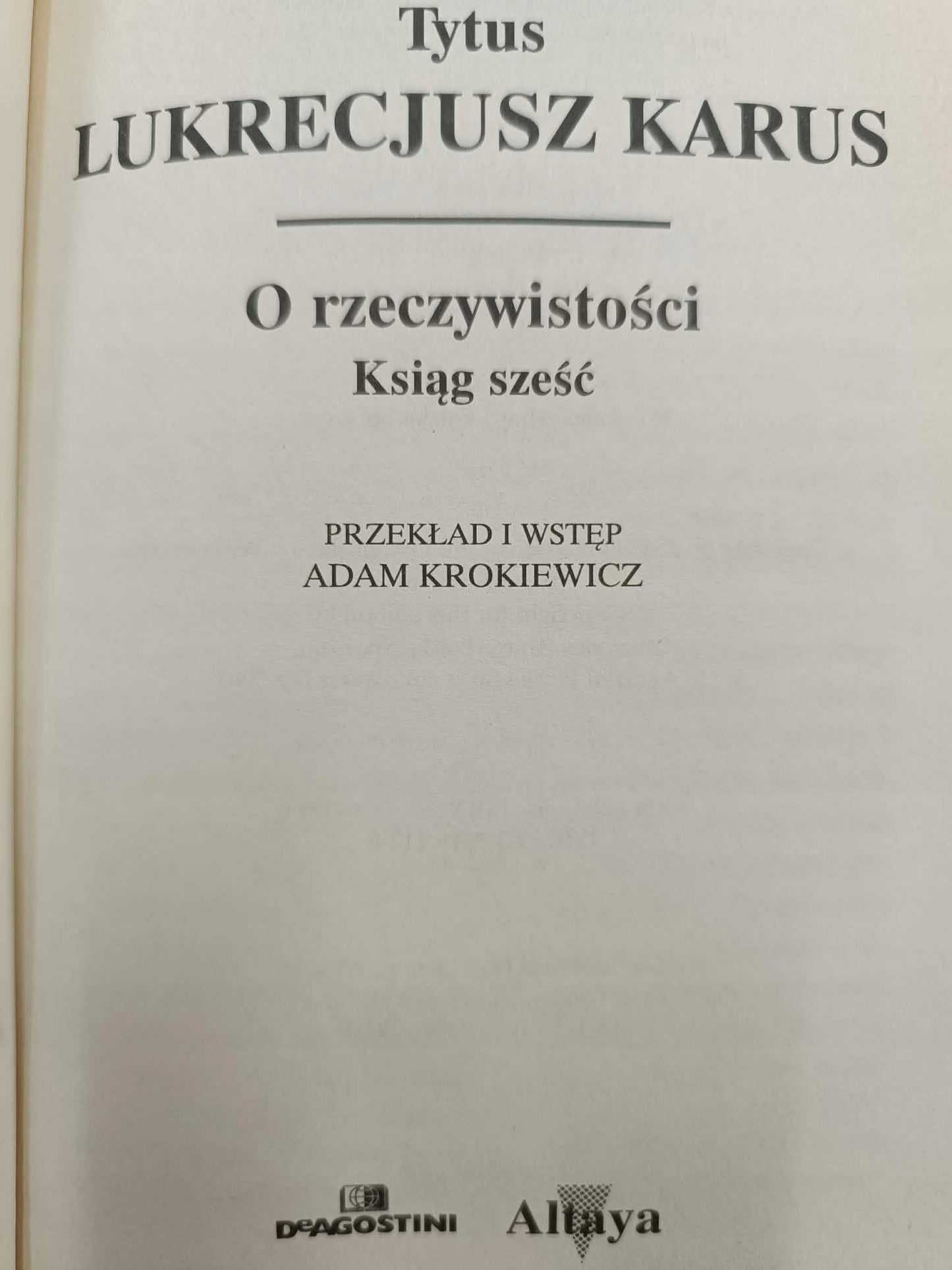 O rzeczywistości Tytus Lukrecjusz Karus
