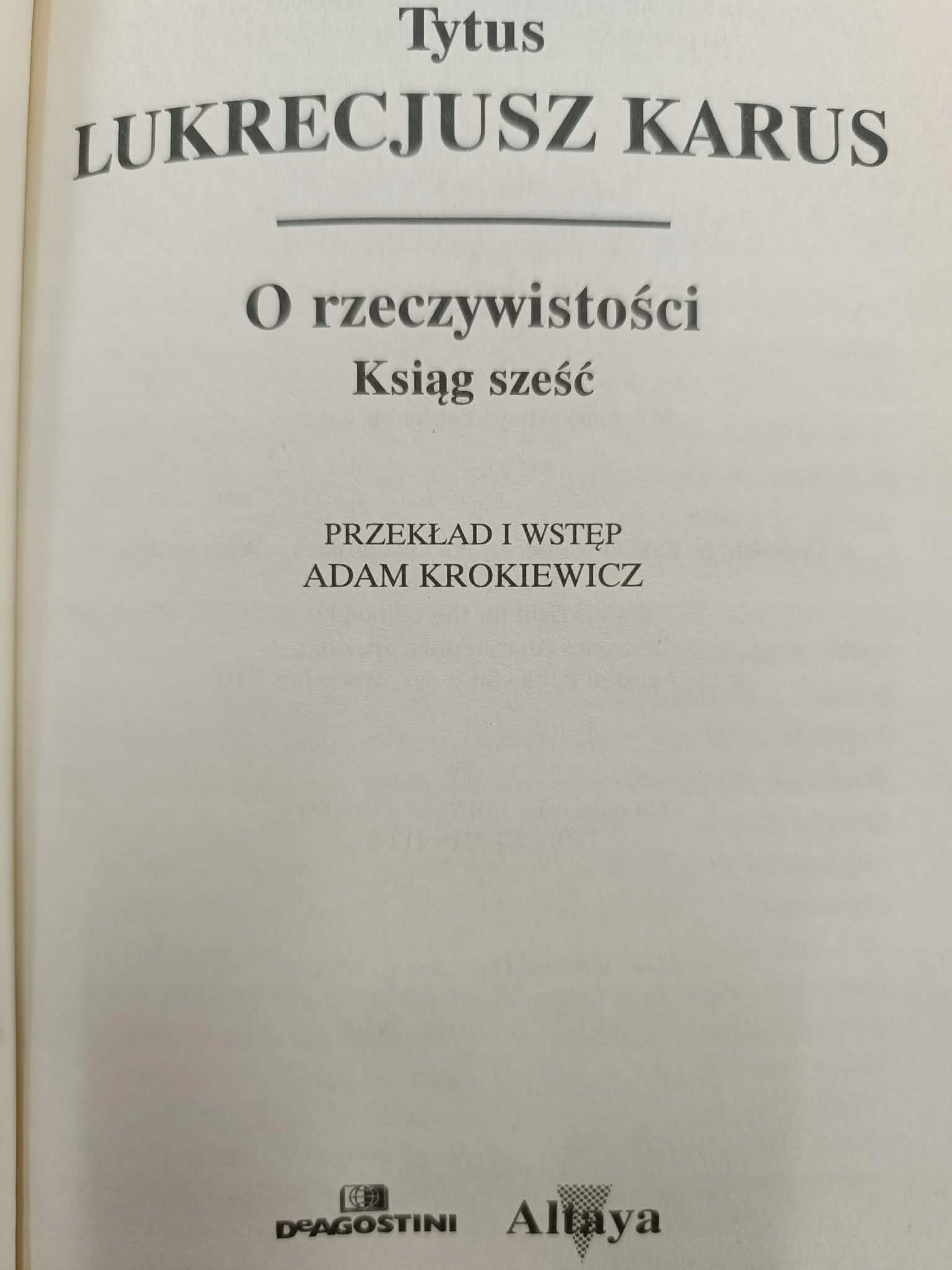 O rzeczywistości Tytus Lukrecjusz Karus