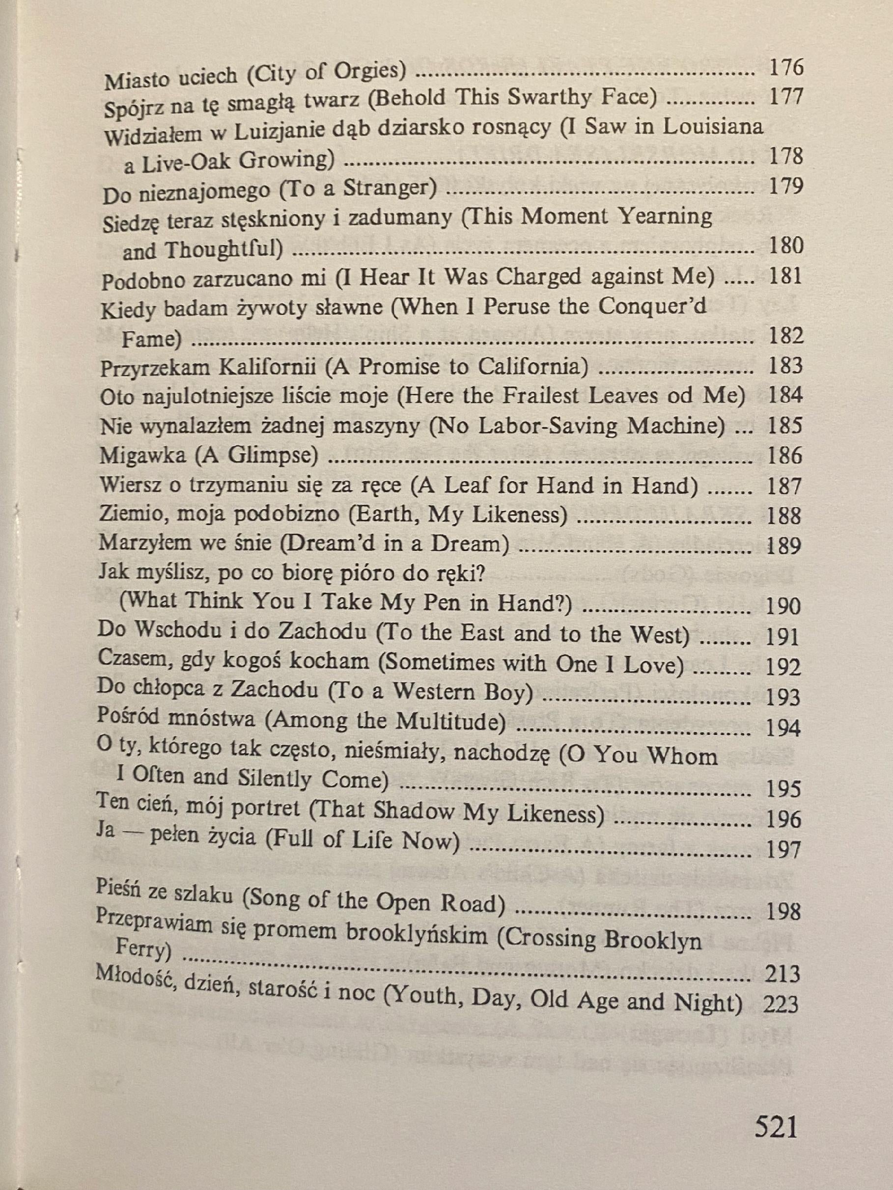 Walt Whitman 256 Wiersze Poematy