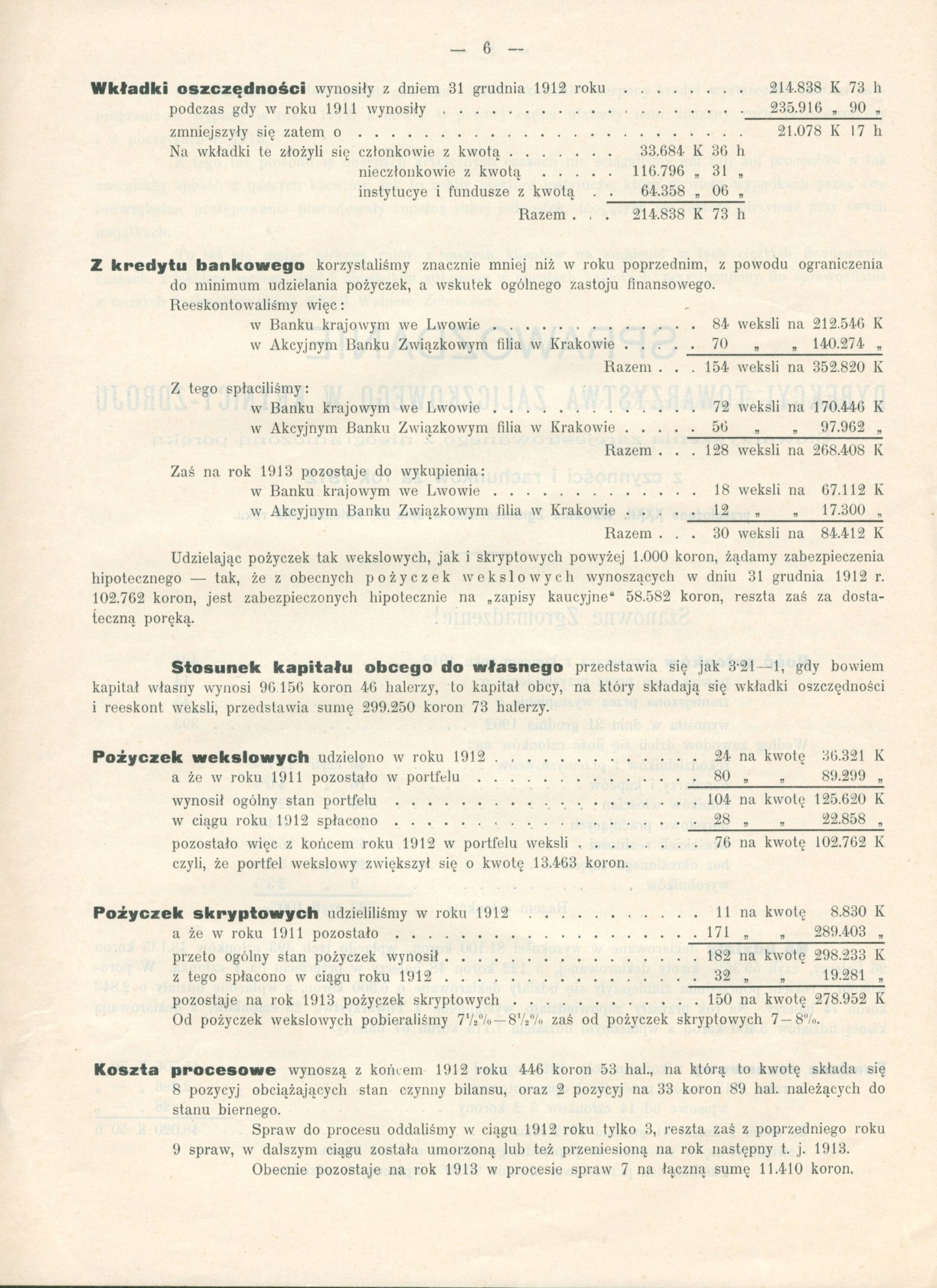 Sprawozdanie Towarzystwa Zaliczkowego w Krynicy-Zdroju z czynności [1913]